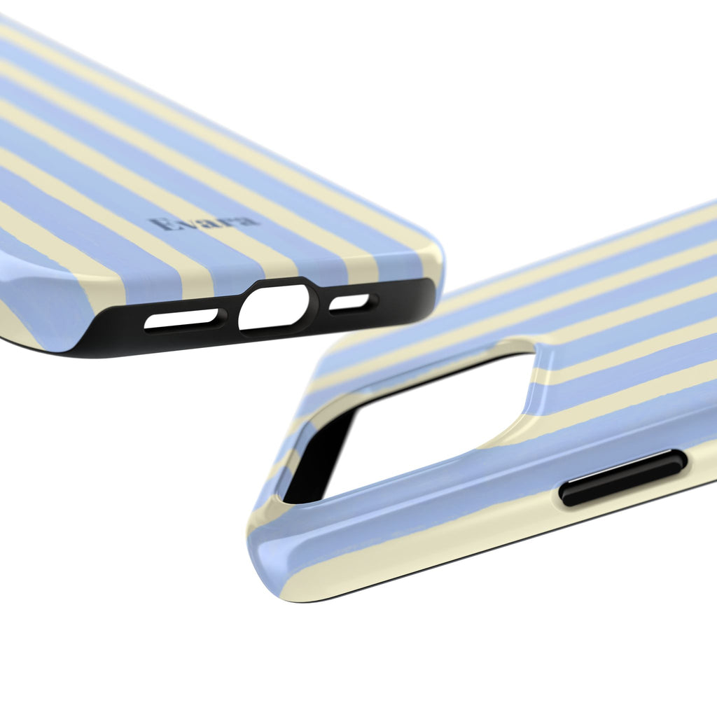 Pastel Blue & Cream Stripe Phone Case
