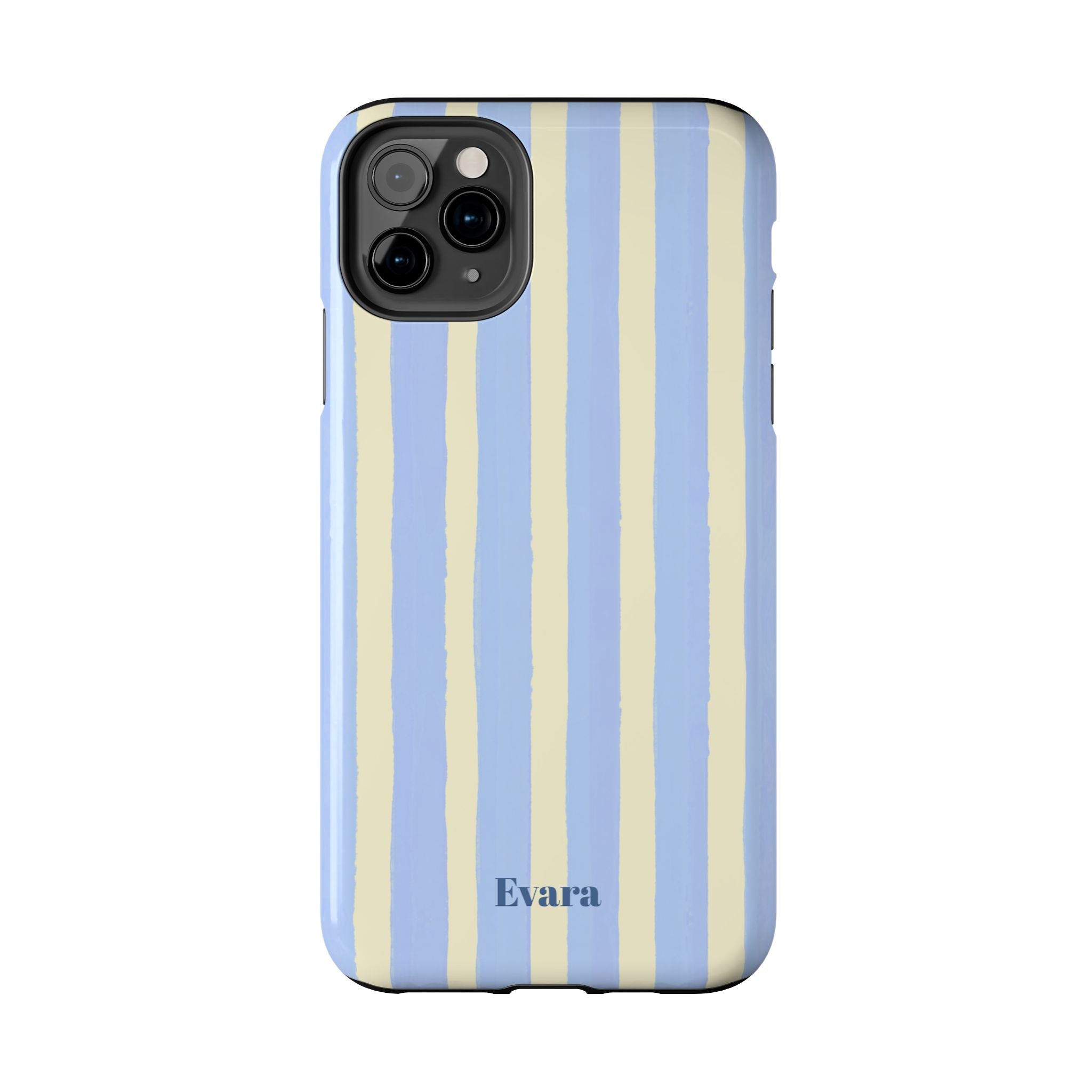 Pastel Blue & Cream Stripe Phone Case