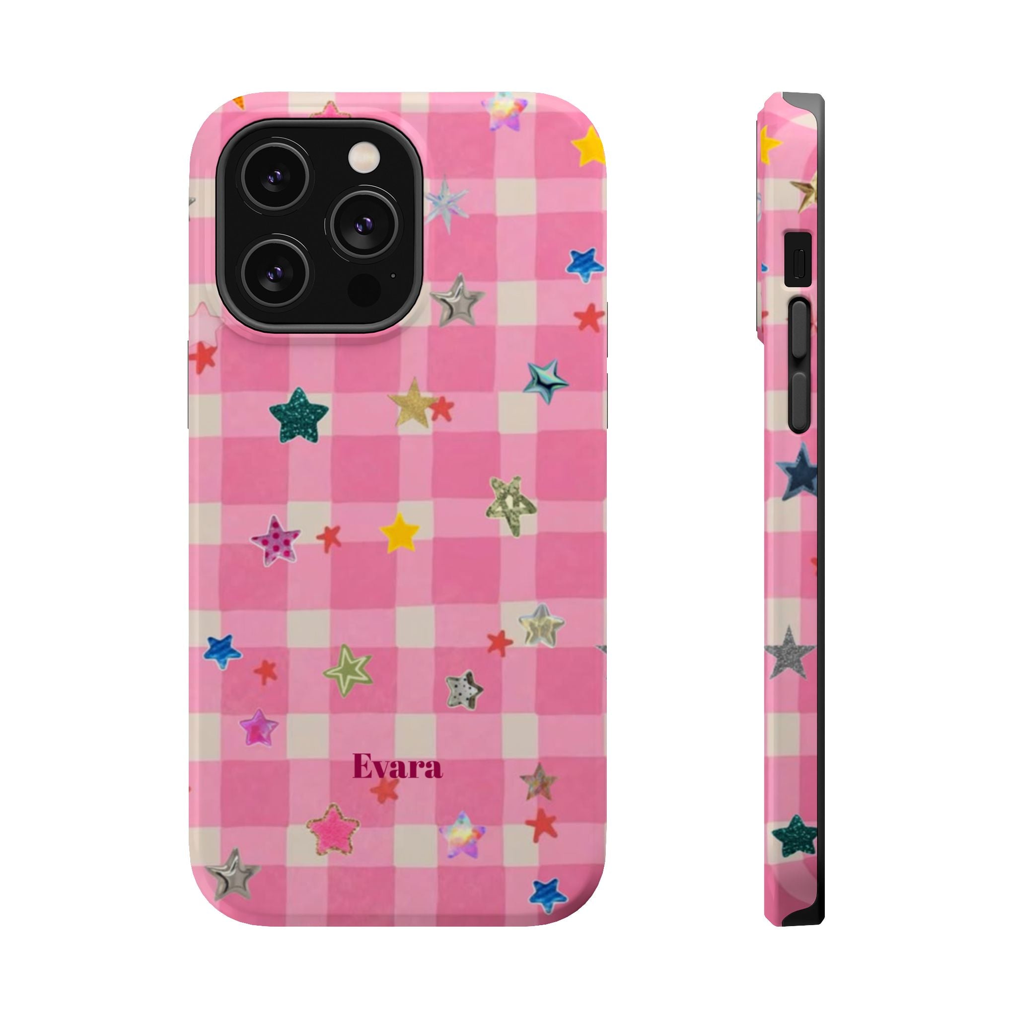 Pink Gingham Star Phone Case- Magsafe