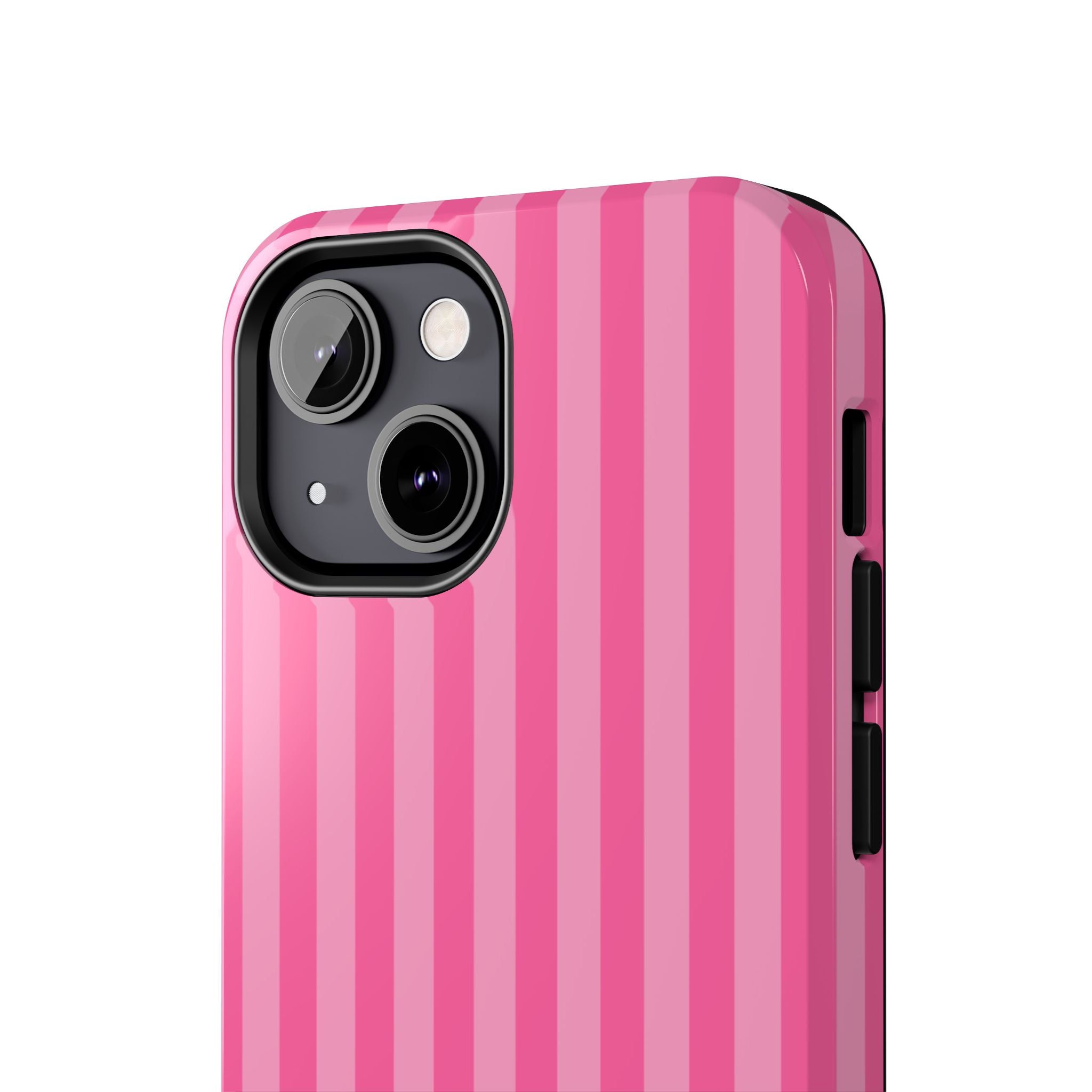Pink Vertical Stripe Phone Case — Personalized Name Option