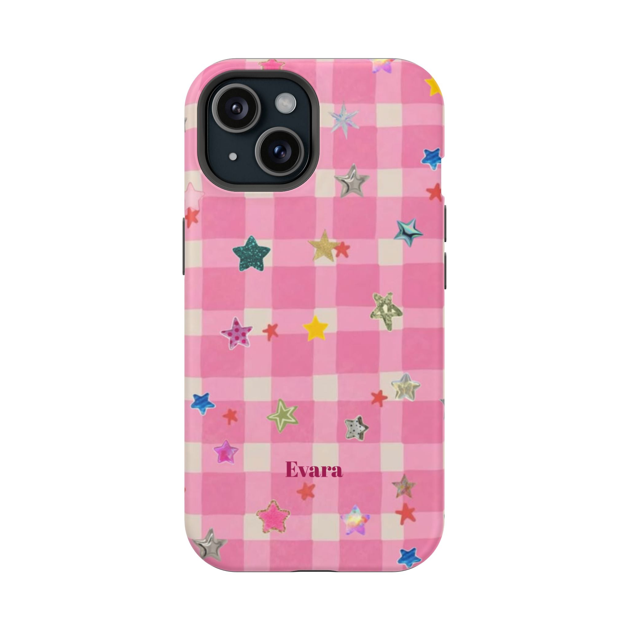 Pink Gingham Star Phone Case- Magsafe