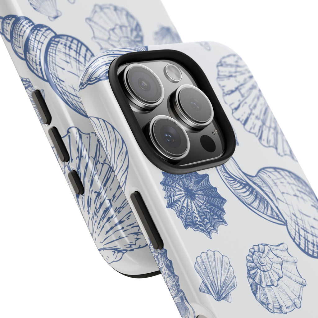 Blue Coastal Shell Pattern Phone Case