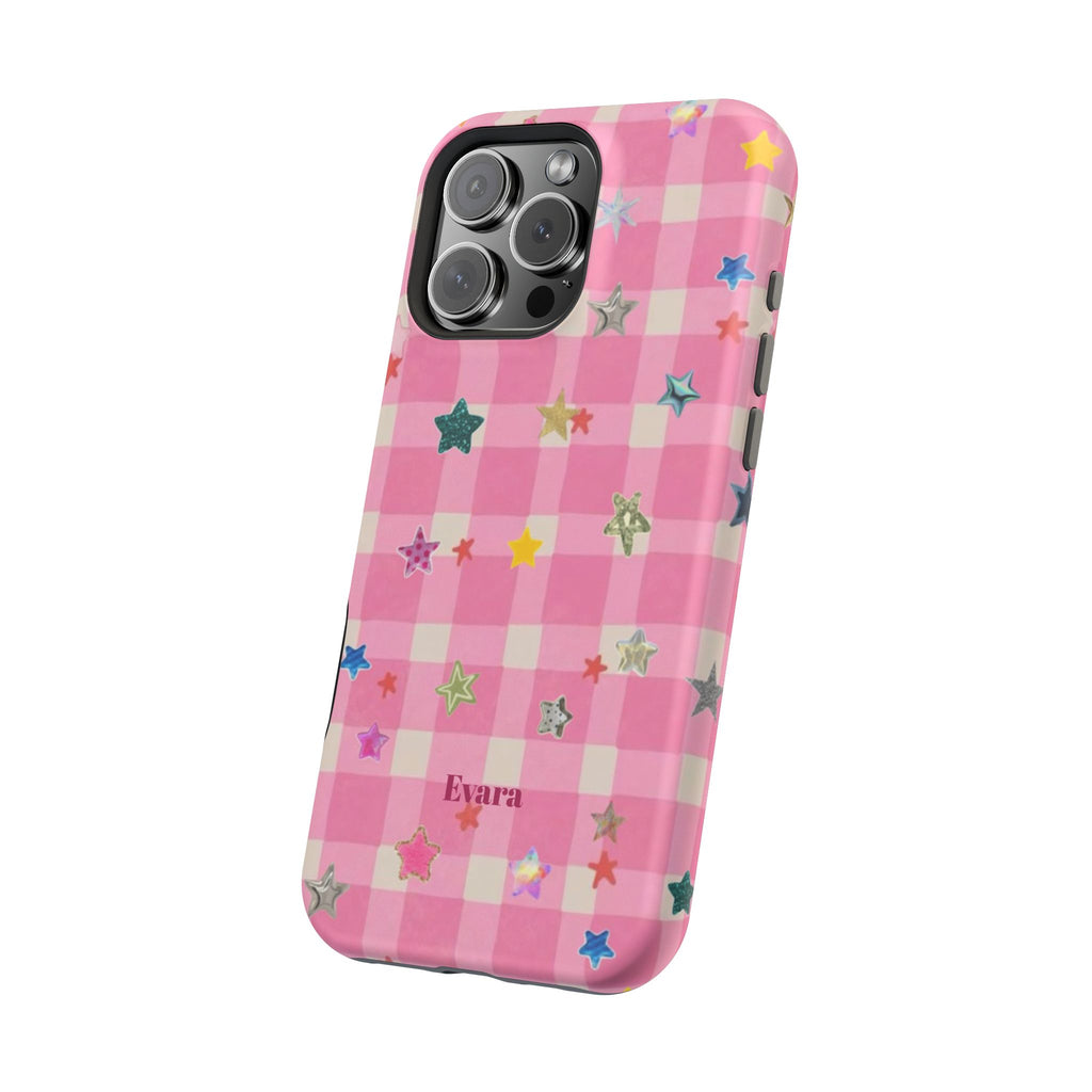 Pink Gingham Star Phone Case- Magsafe