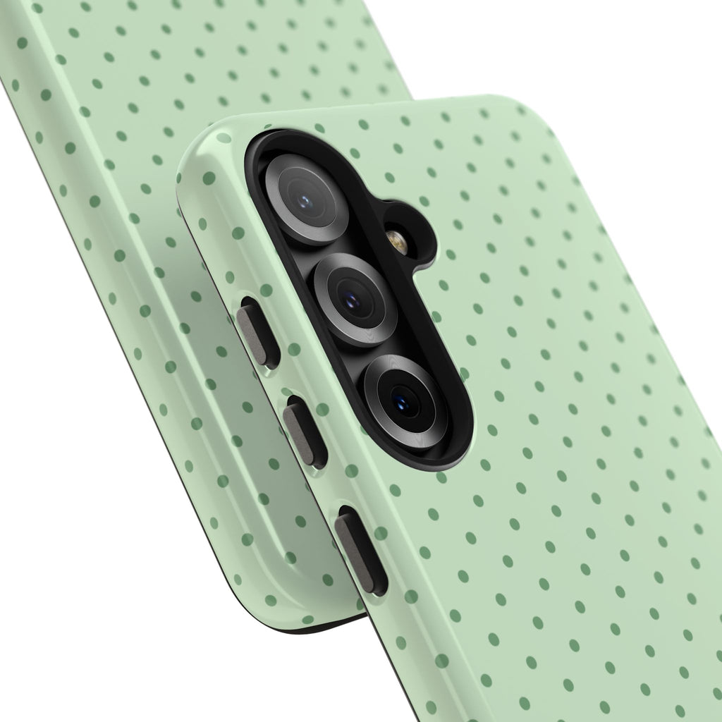 Mint Polka Dot Tough Phone Case — Protective Stylish Phone Cover