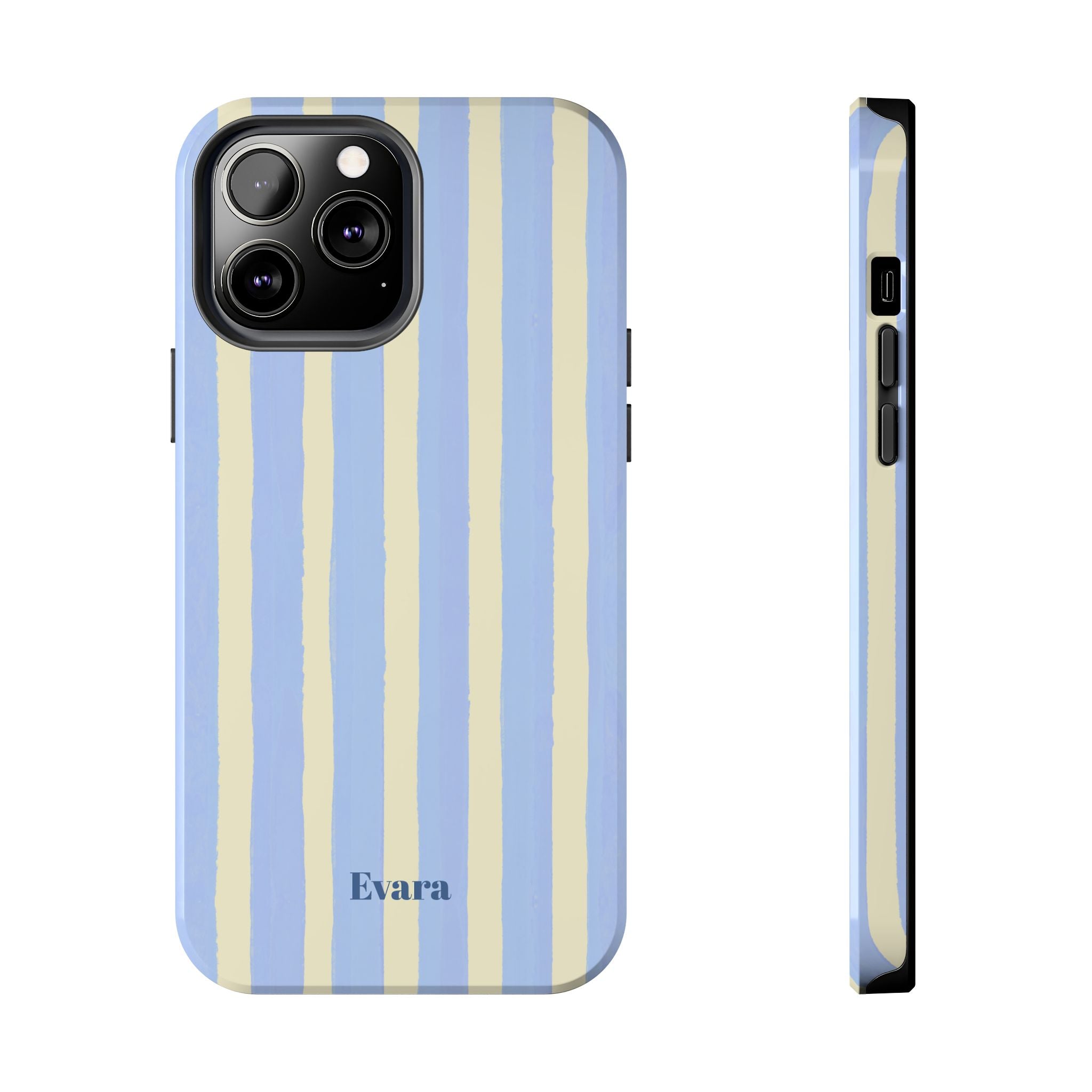 Pastel Blue & Cream Stripe Phone Case