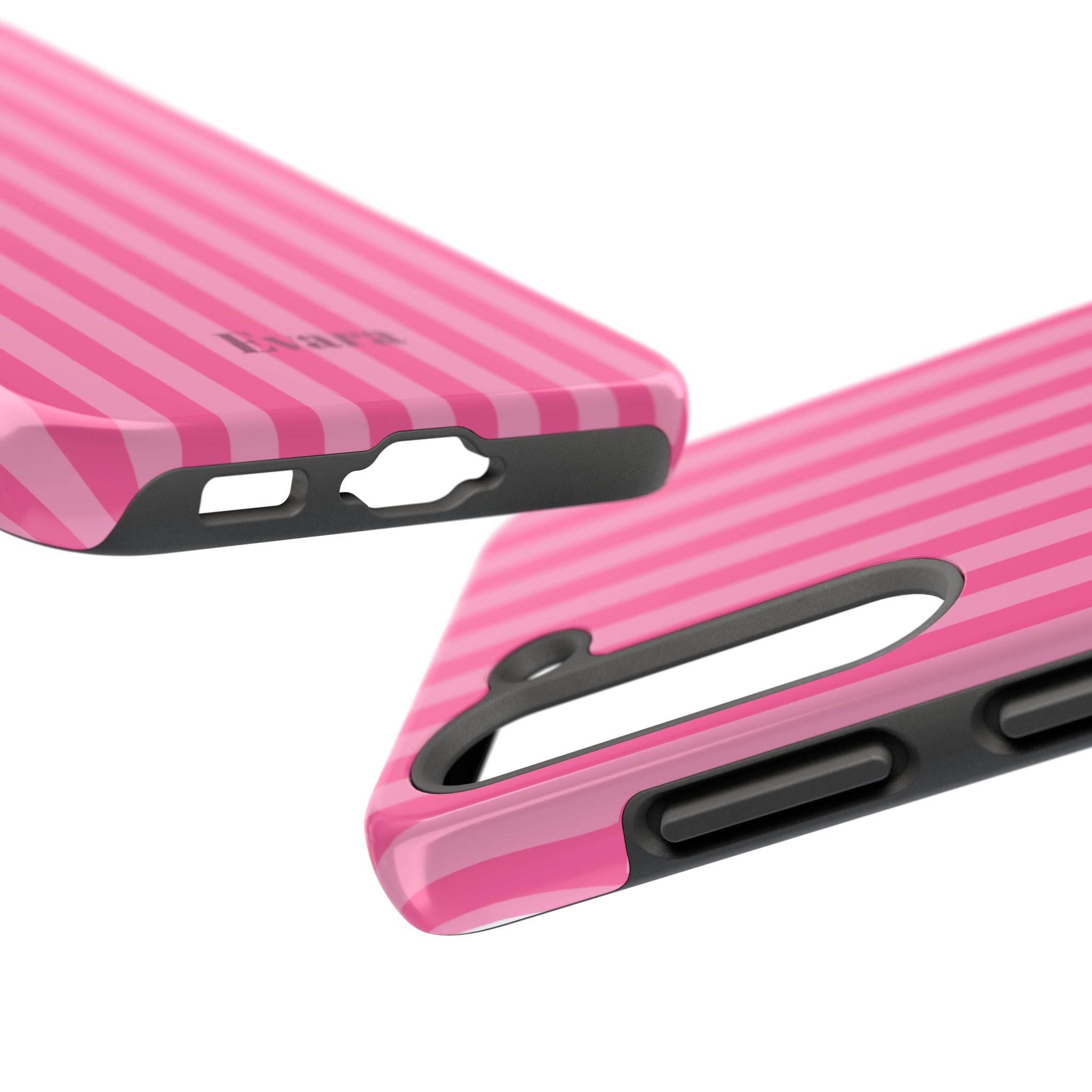 Pink Vertical Stripe Phone Case — Personalized Name Option