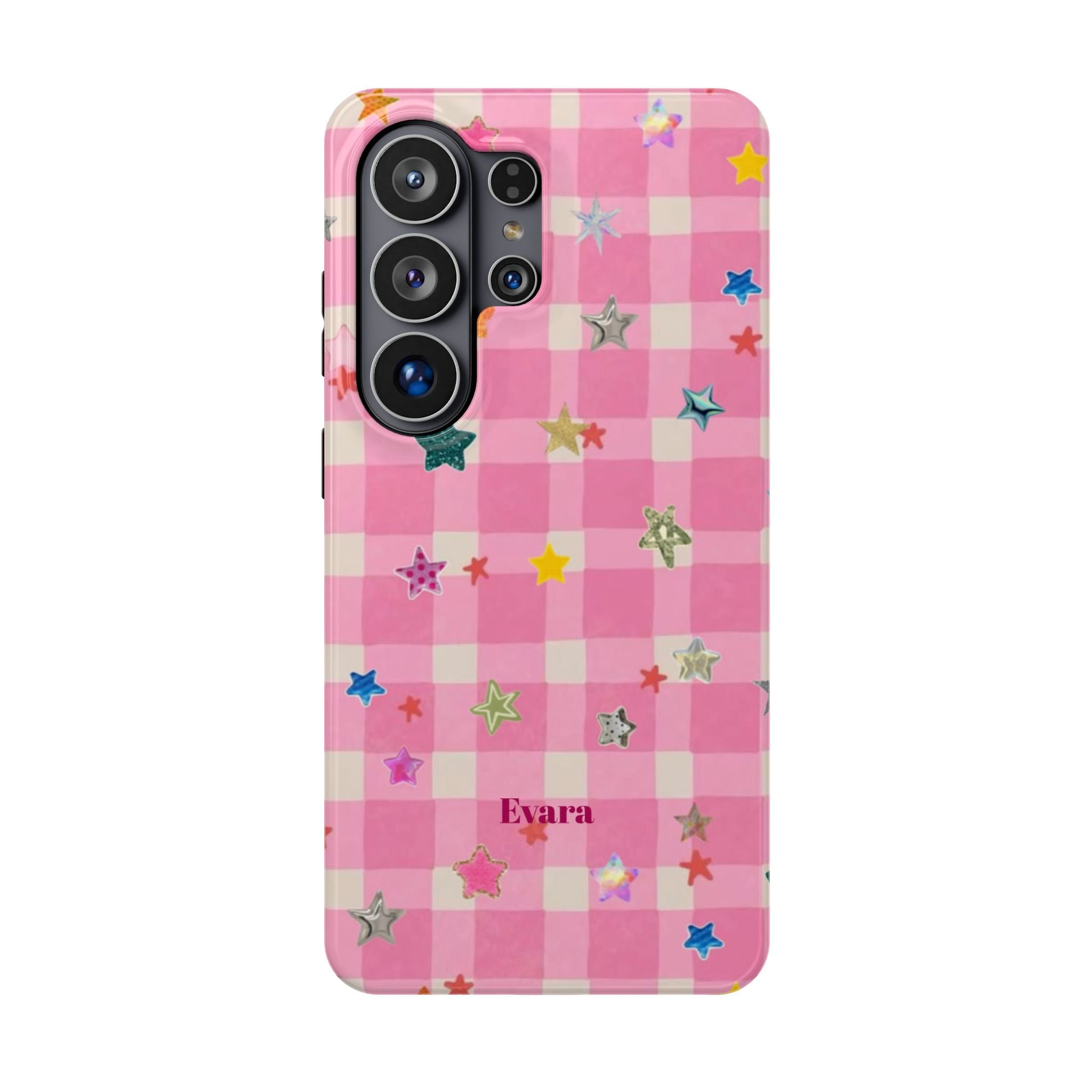 Pink Gingham Star Phone Case- Magsafe