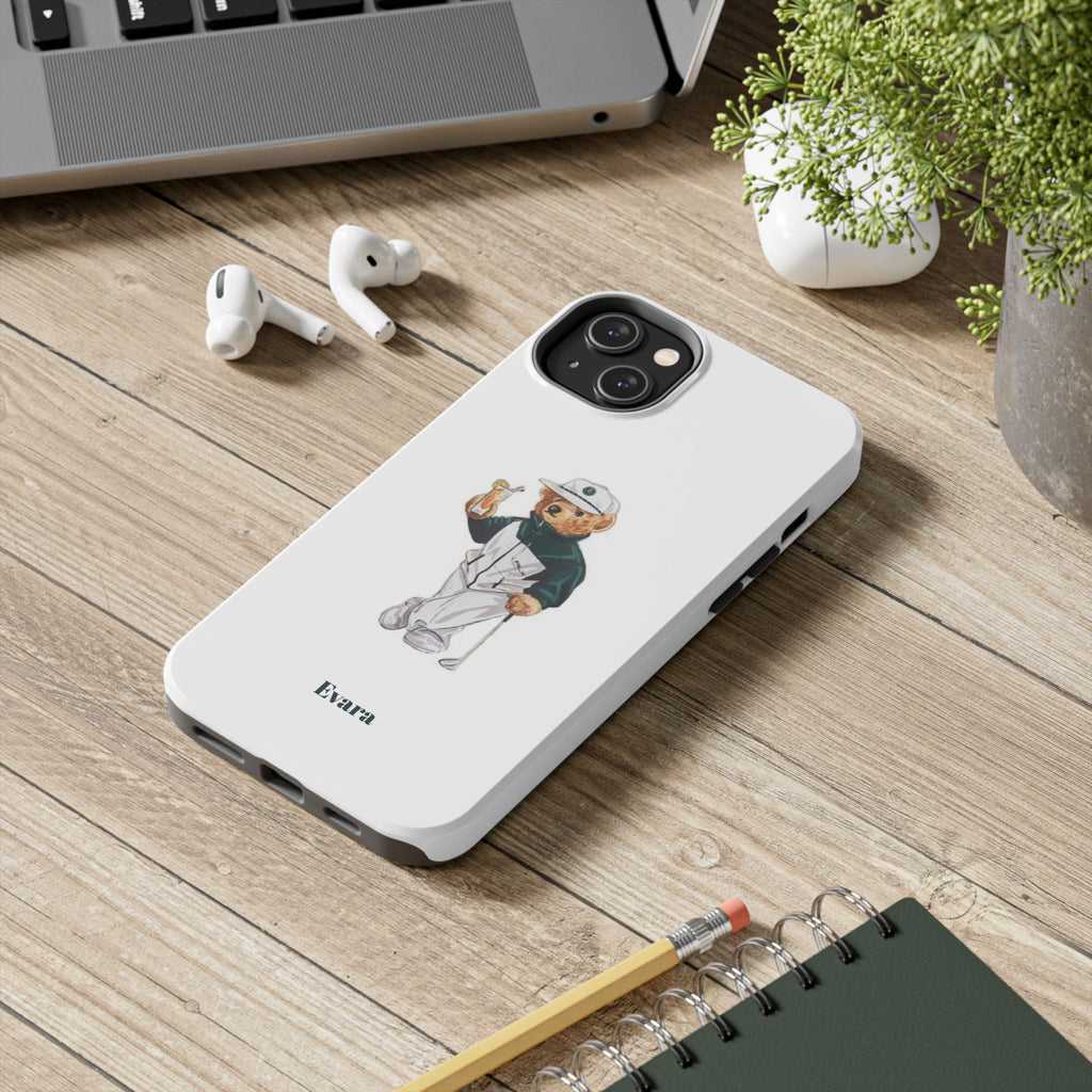 Tough Phone Case — Personalized Golf Bear Design