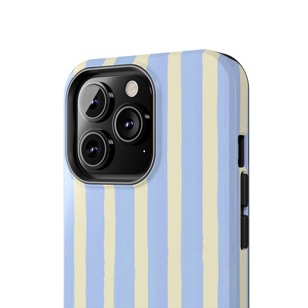 Pastel Blue & Cream Stripe Phone Case