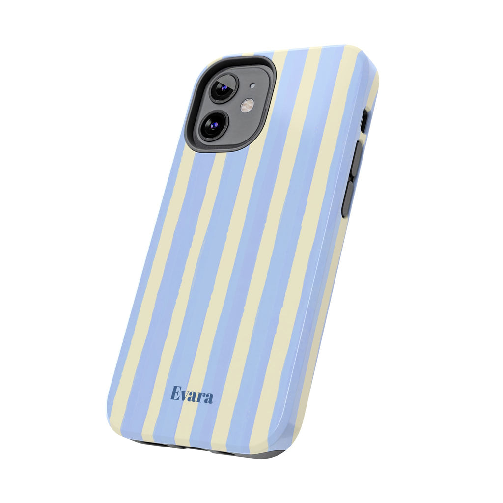 Pastel Blue & Cream Stripe Phone Case