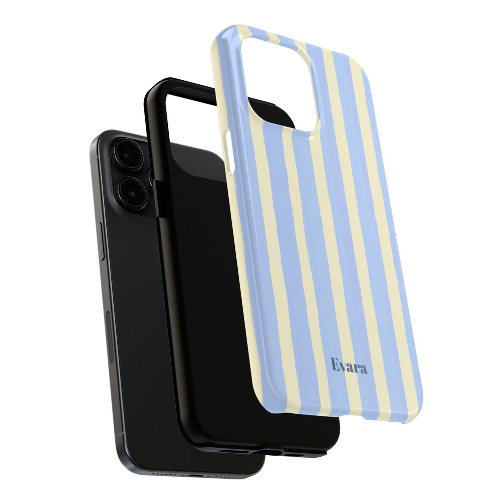 Pastel Blue & Cream Stripe Phone Case