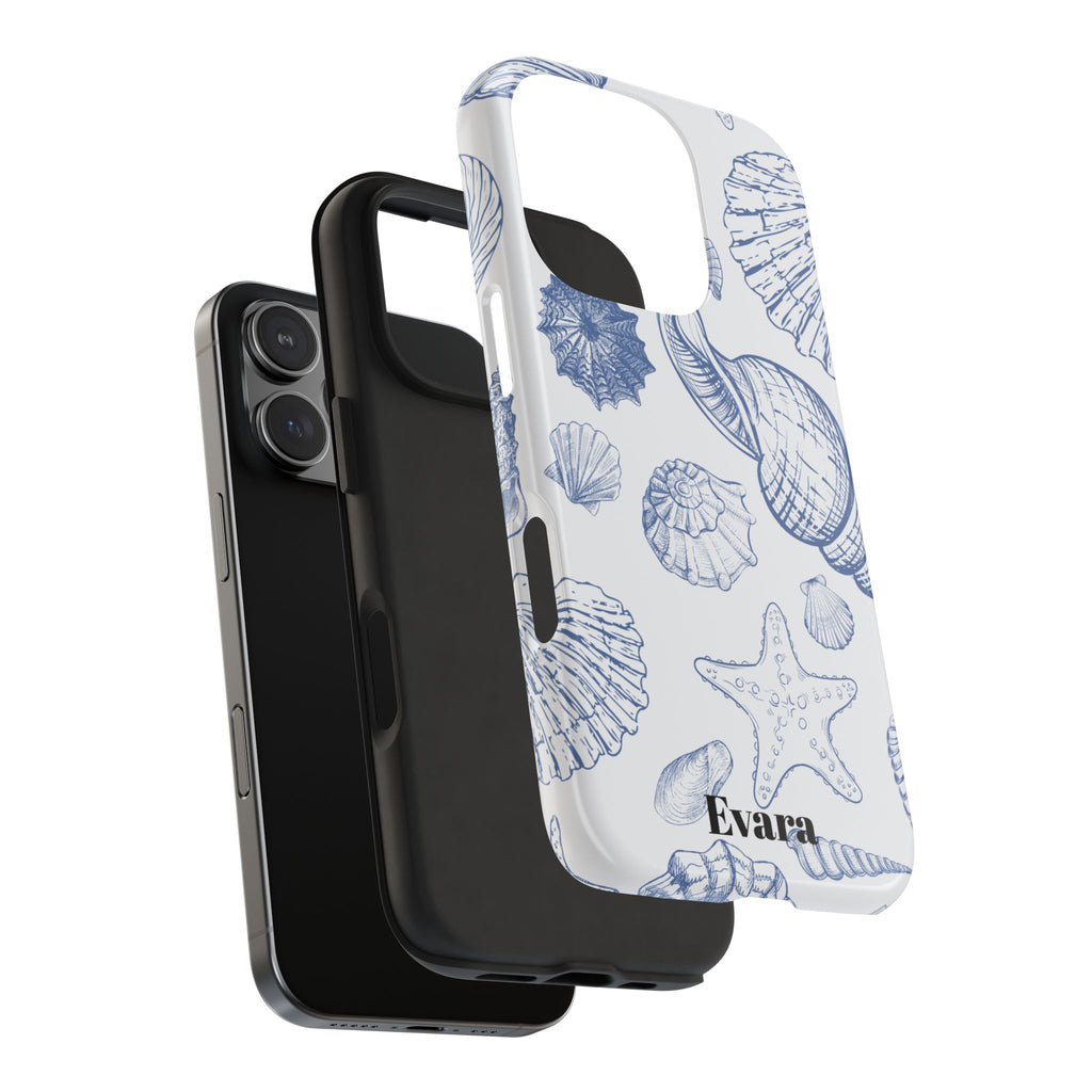 Blue Coastal Shell Pattern Phone Case
