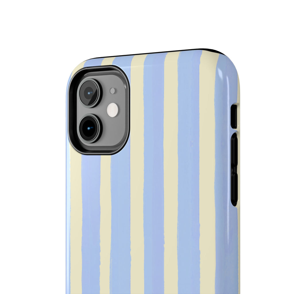 Pastel Blue & Cream Stripe Phone Case