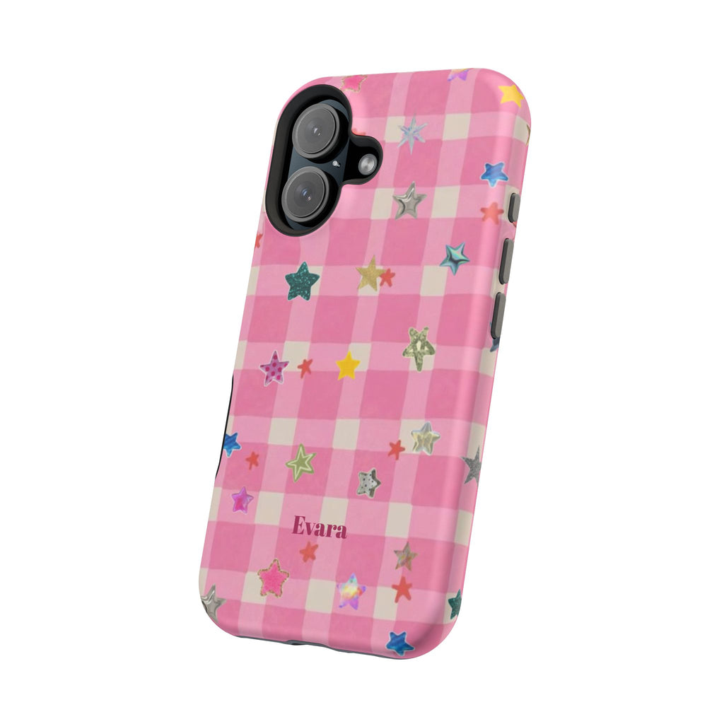 Pink Gingham Star Phone Case- Magsafe
