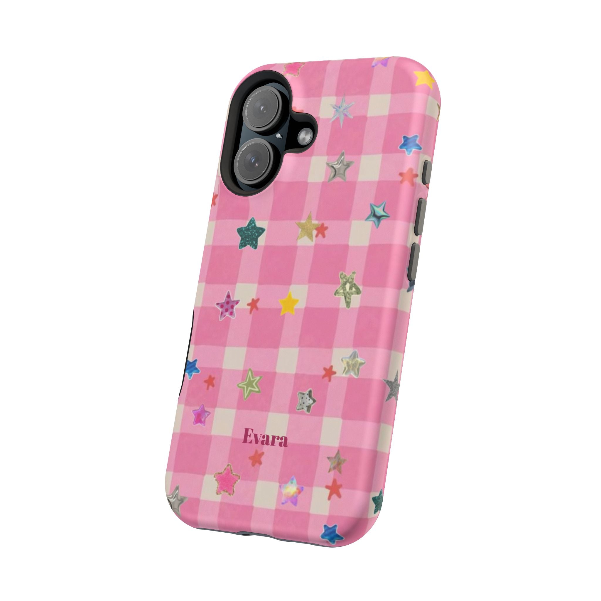 Pink Gingham Star Phone Case- Magsafe