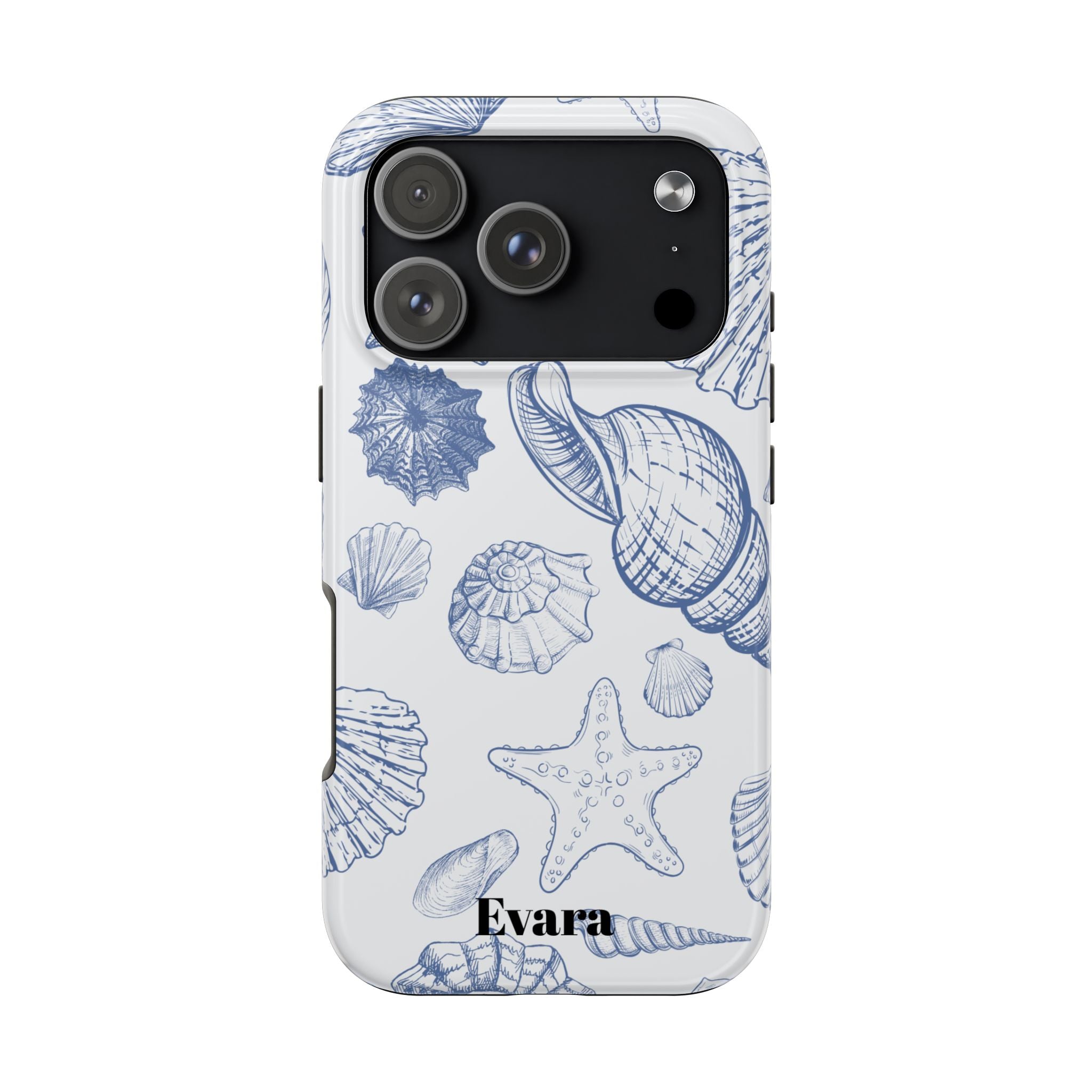 Blue Coastal Shell Pattern Phone Case