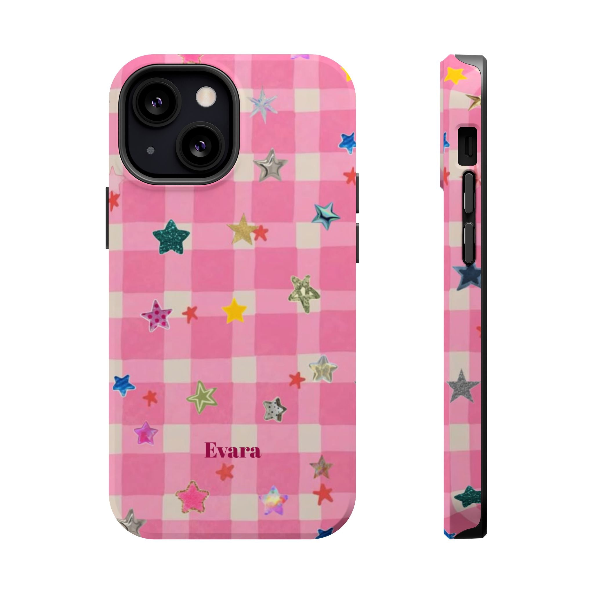 Pink Gingham Star Phone Case- Magsafe