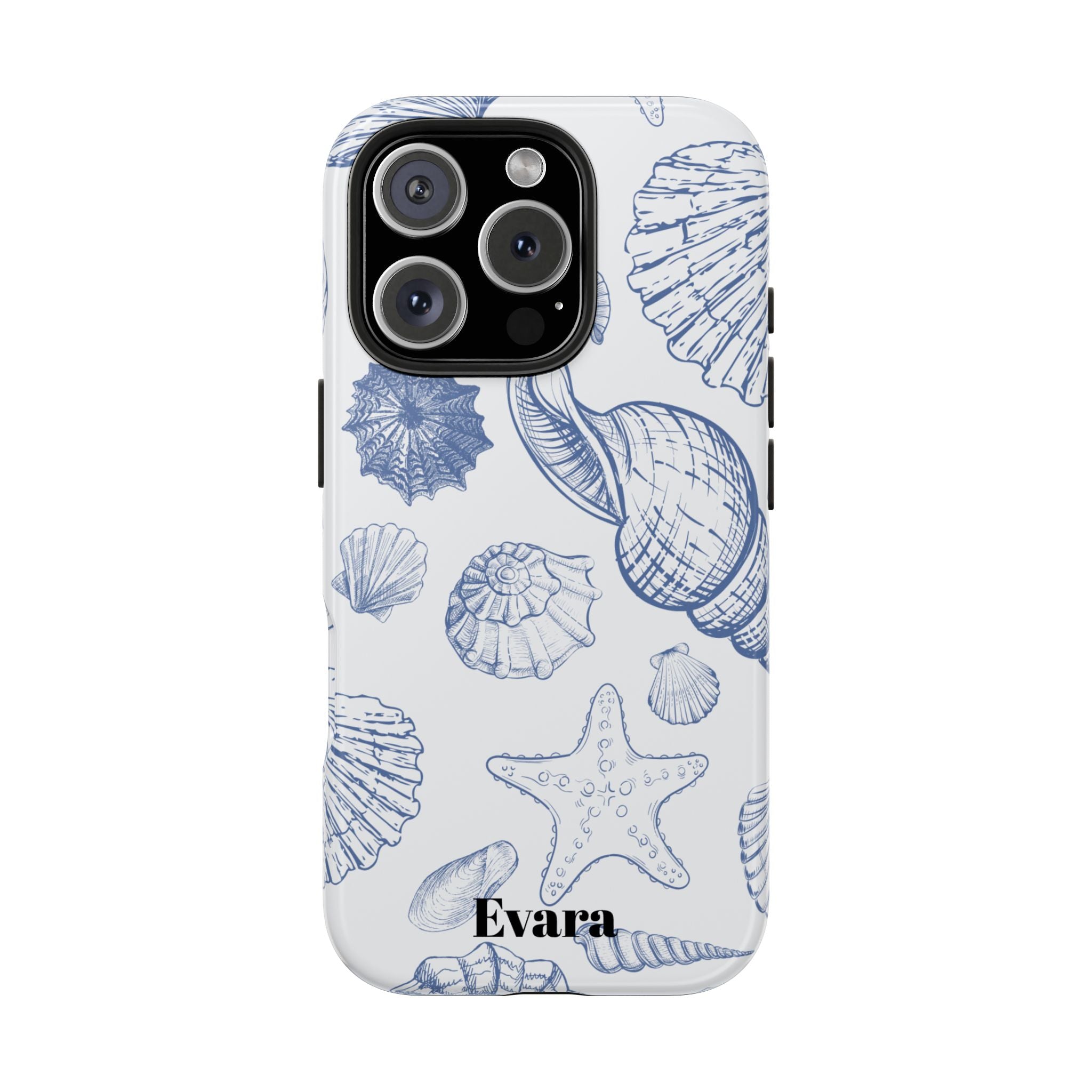 Blue Coastal Shell Pattern Phone Case