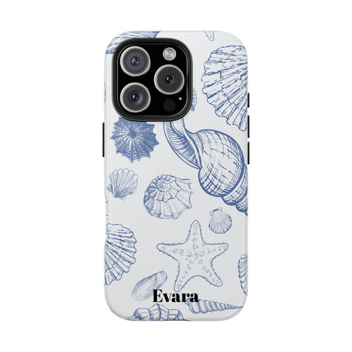 Blue Coastal Shell Pattern Phone Case