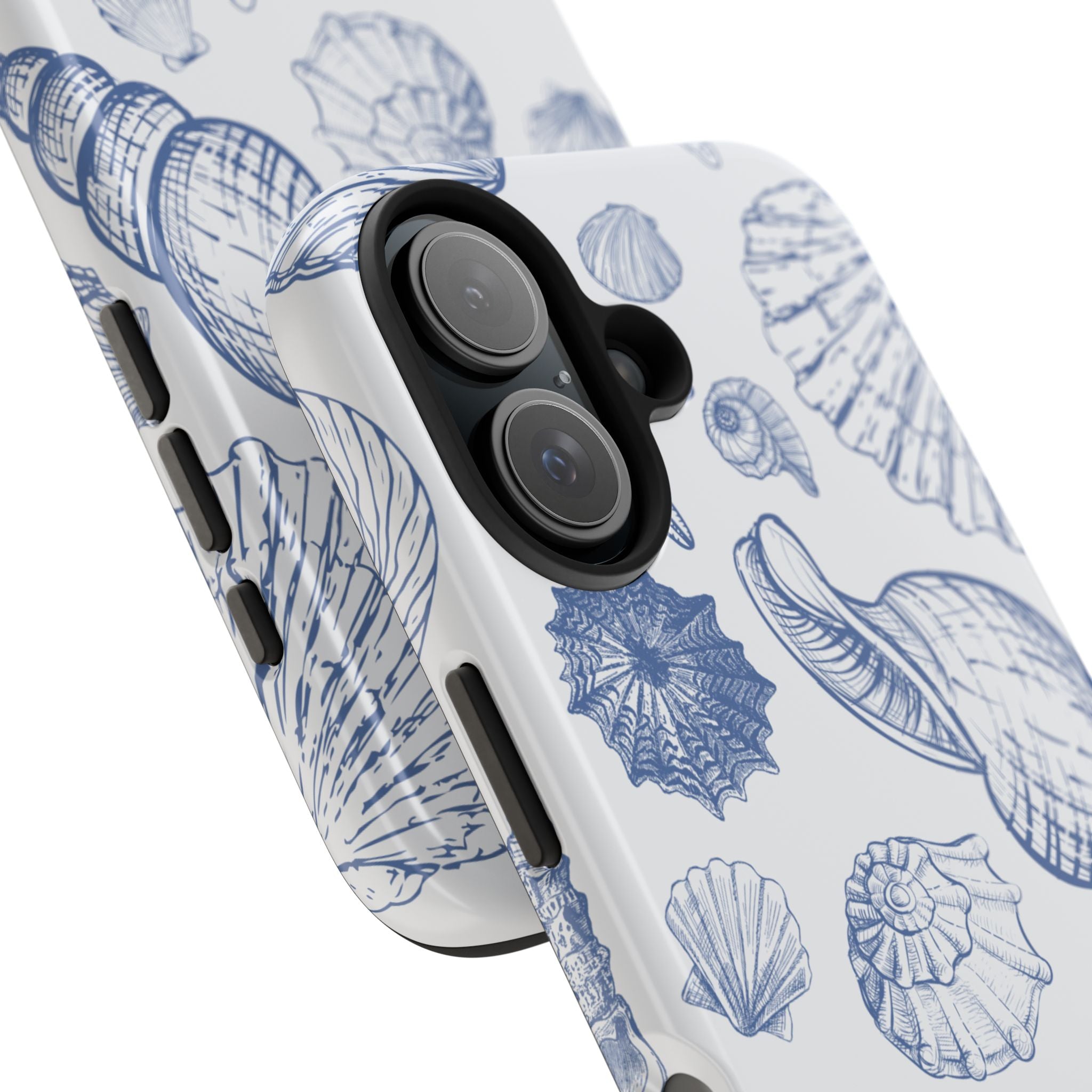 Blue Coastal Shell Pattern Phone Case