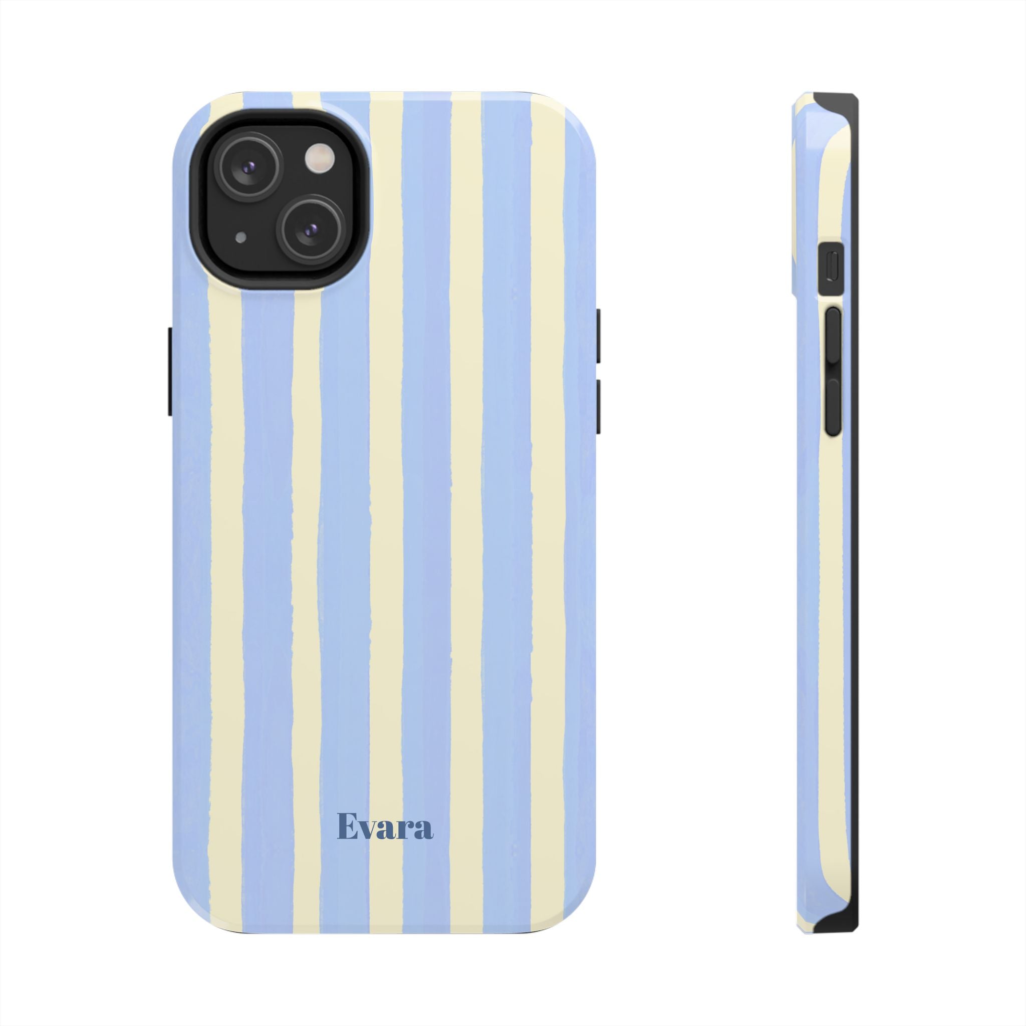 Pastel Blue & Cream Stripe Phone Case