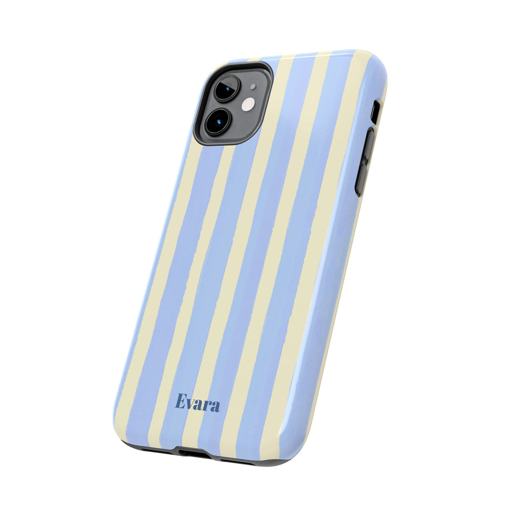 Pastel Blue & Cream Stripe Phone Case