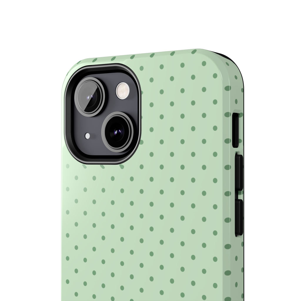 Mint Polka Dot Tough Phone Case — Protective Stylish Phone Cover