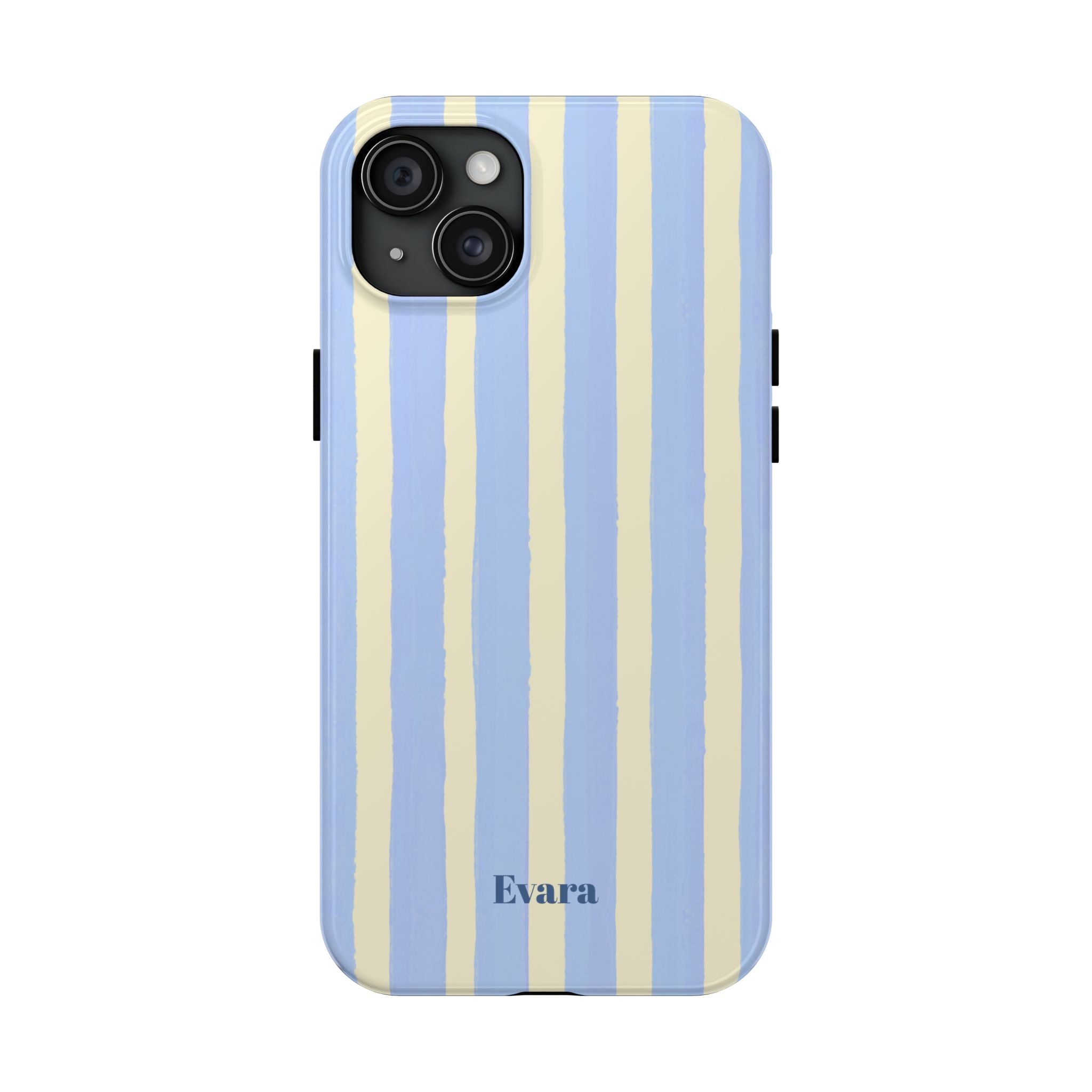 Pastel Blue & Cream Stripe Phone Case