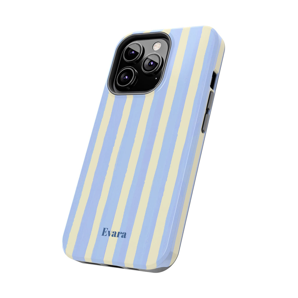 Pastel Blue & Cream Stripe Phone Case