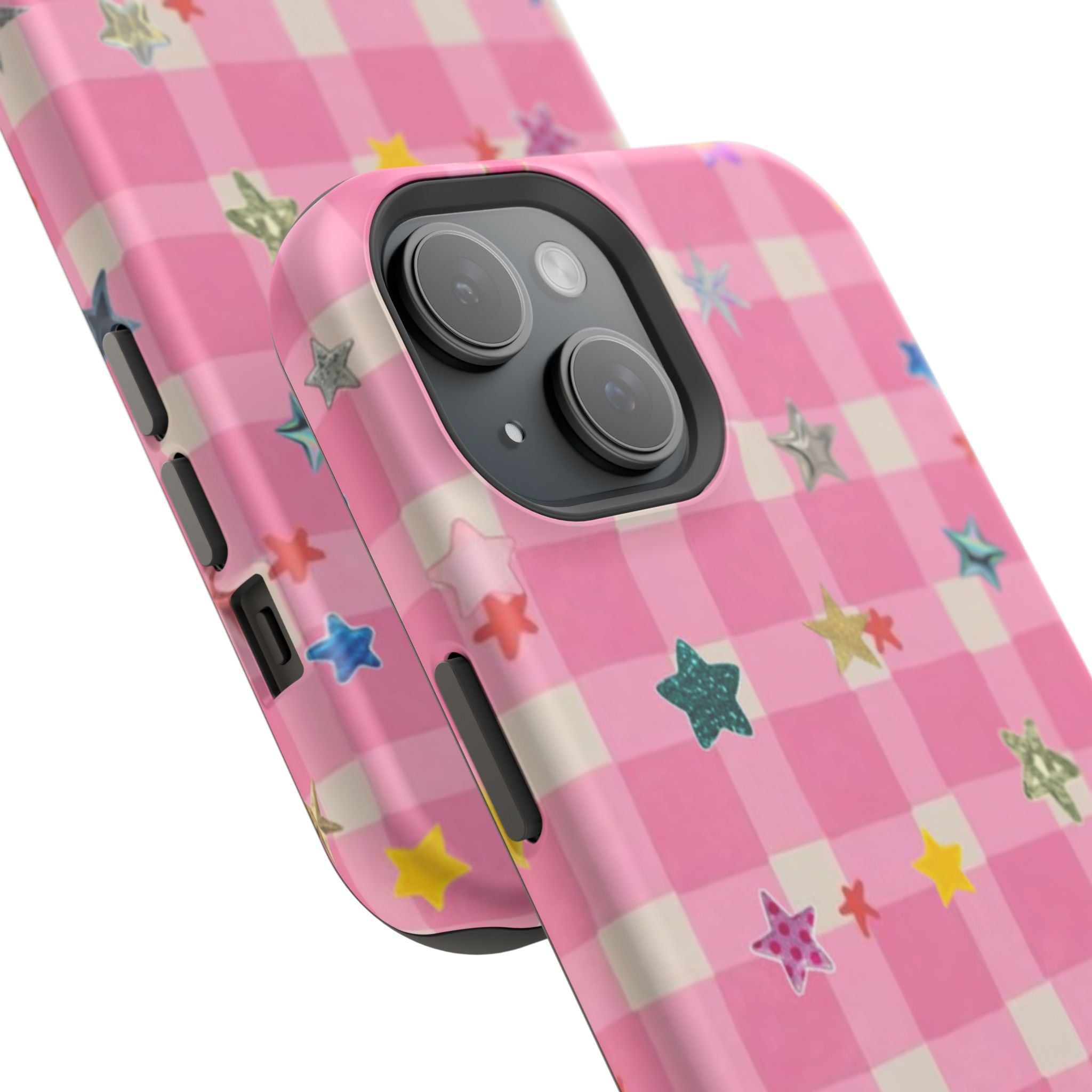 Pink Gingham Star Phone Case- Magsafe