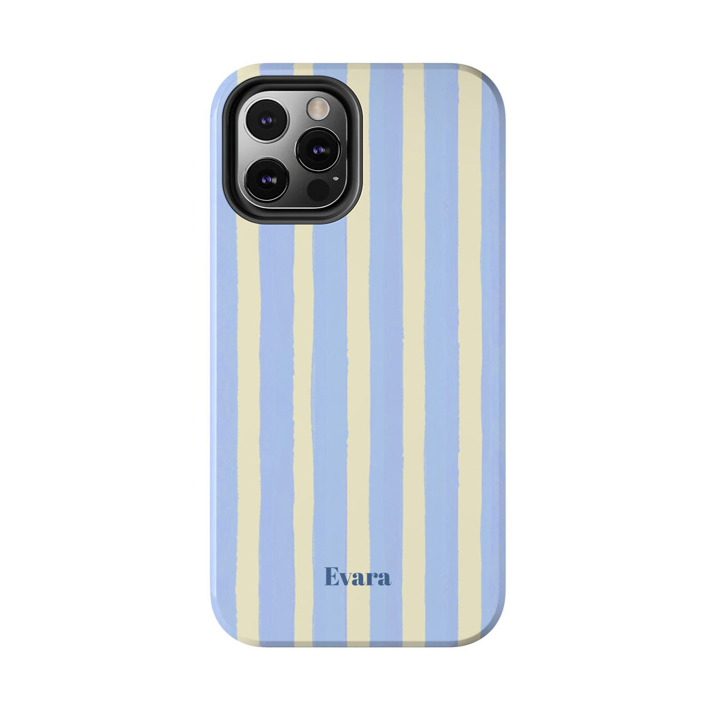 Pastel Blue & Cream Stripe Phone Case