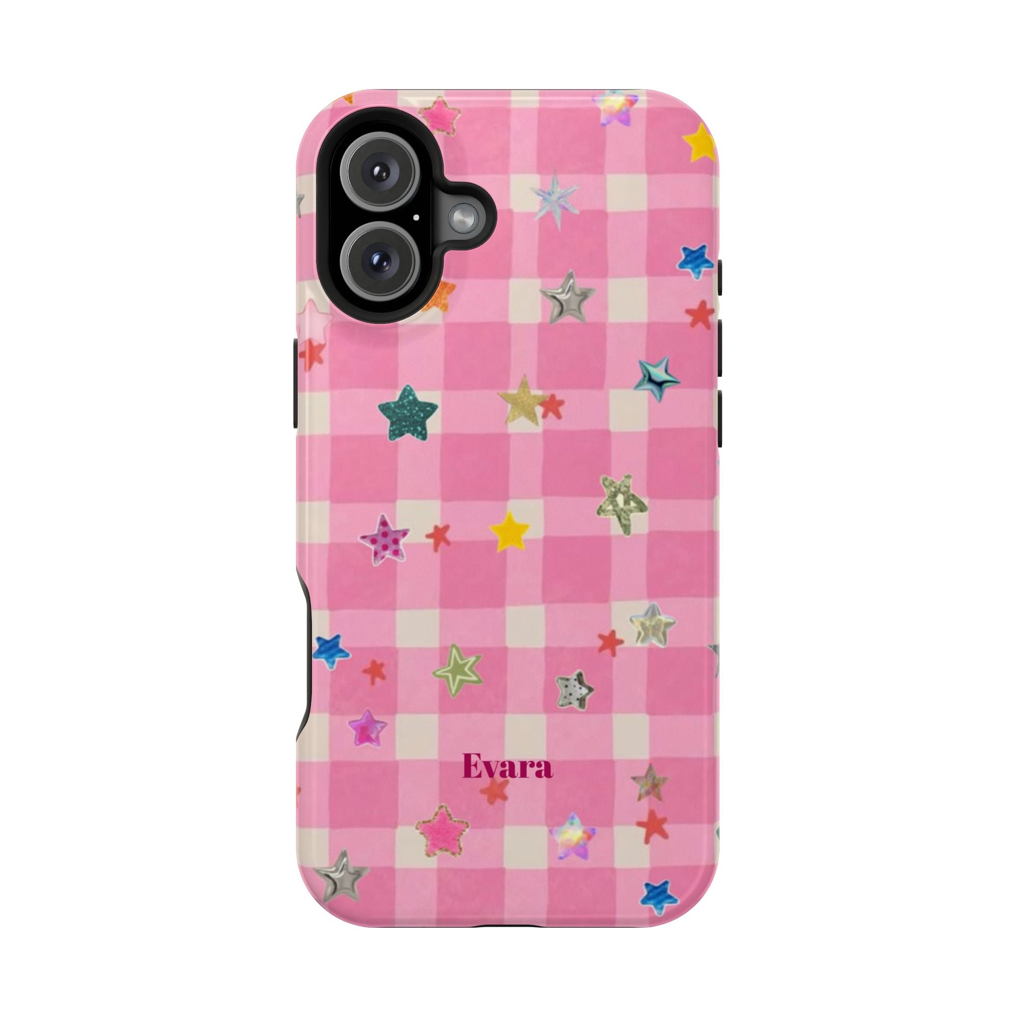 Pink Gingham Star Phone Case- Magsafe