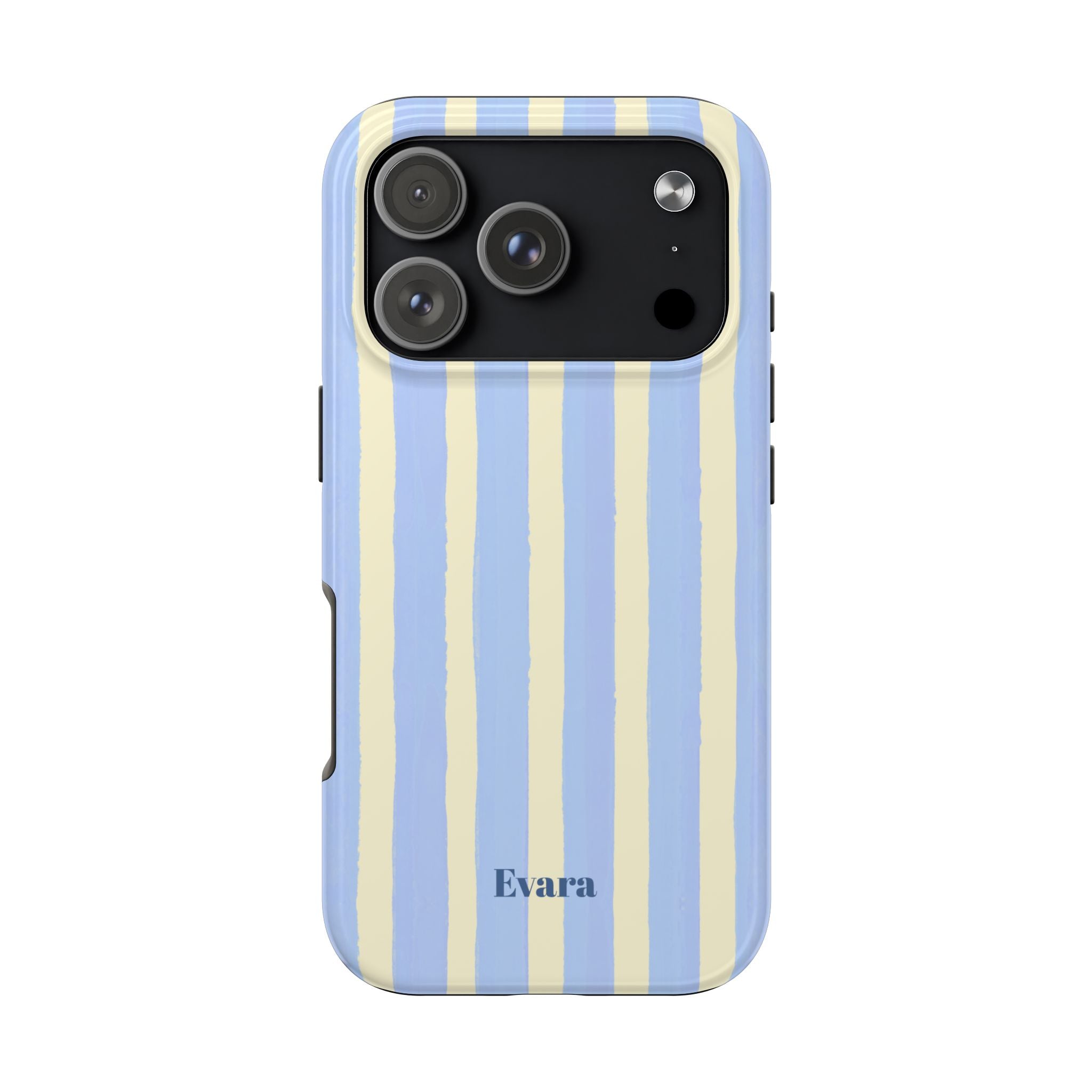 Pastel Blue & Cream Stripe Phone Case