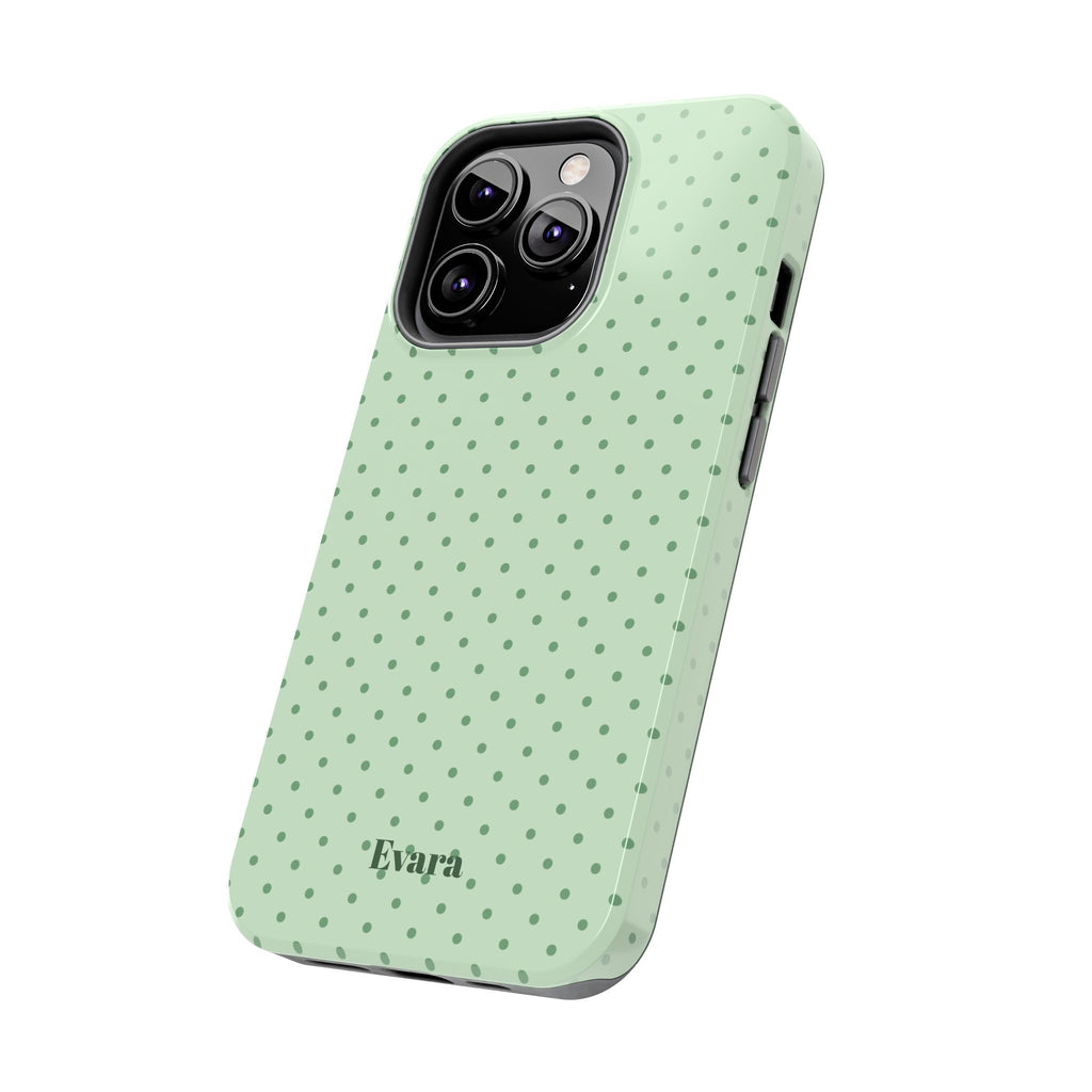 Mint Polka Dot Tough Phone Case — Protective Stylish Phone Cover