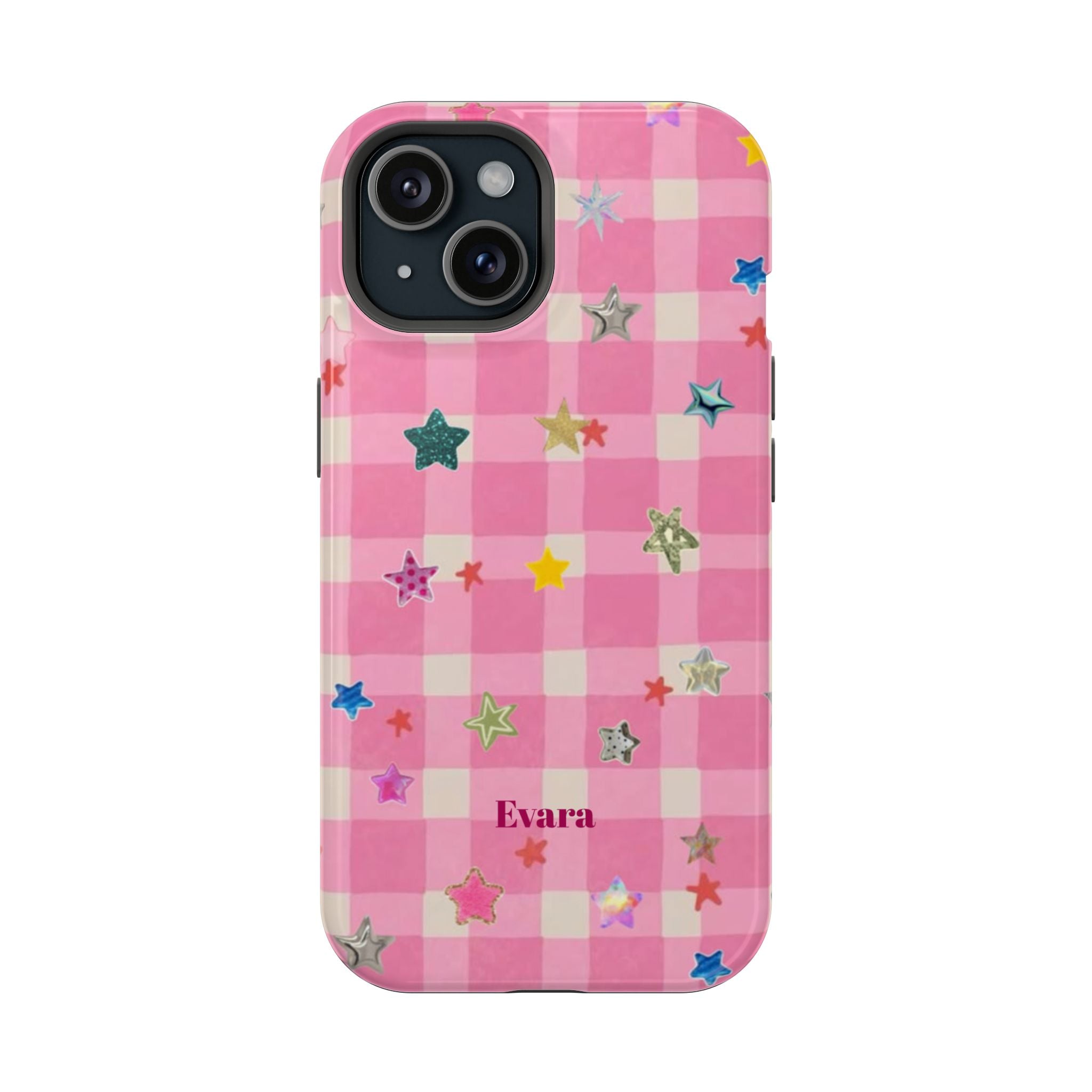 Pink Gingham Star Phone Case- Magsafe