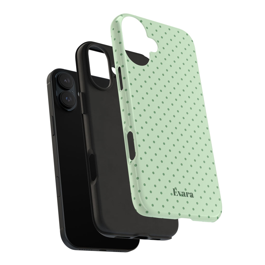 Mint Polka Dot Tough Phone Case — Protective Stylish Phone Cover