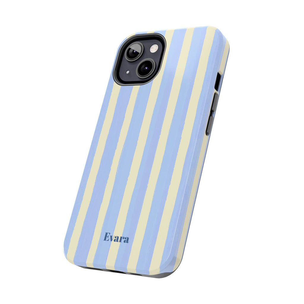 Pastel Blue & Cream Stripe Phone Case