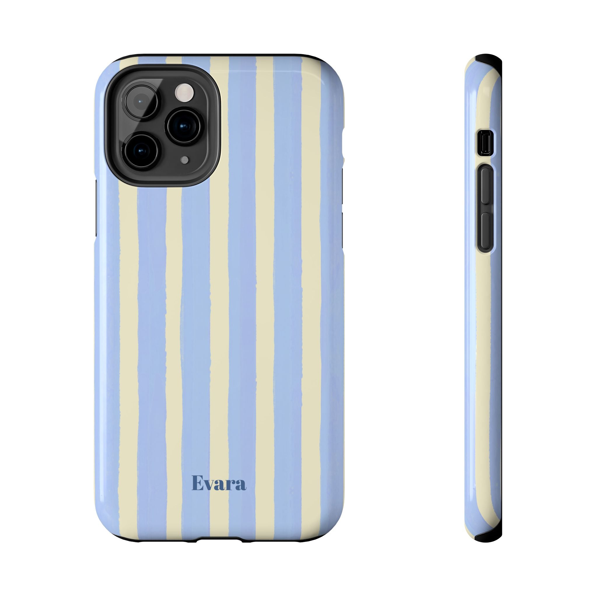 Pastel Blue & Cream Stripe Phone Case