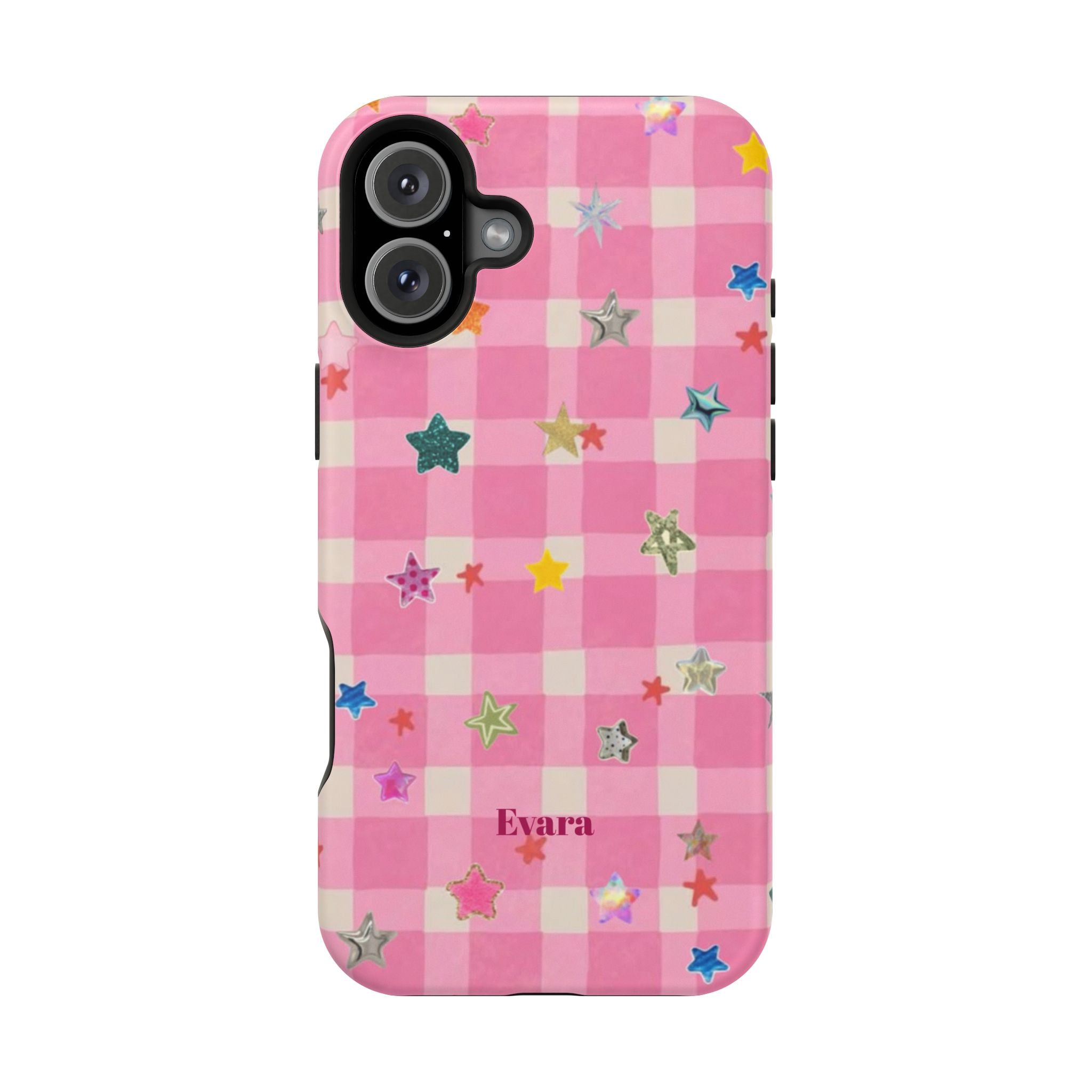 Pink Gingham Star Phone Case- Magsafe