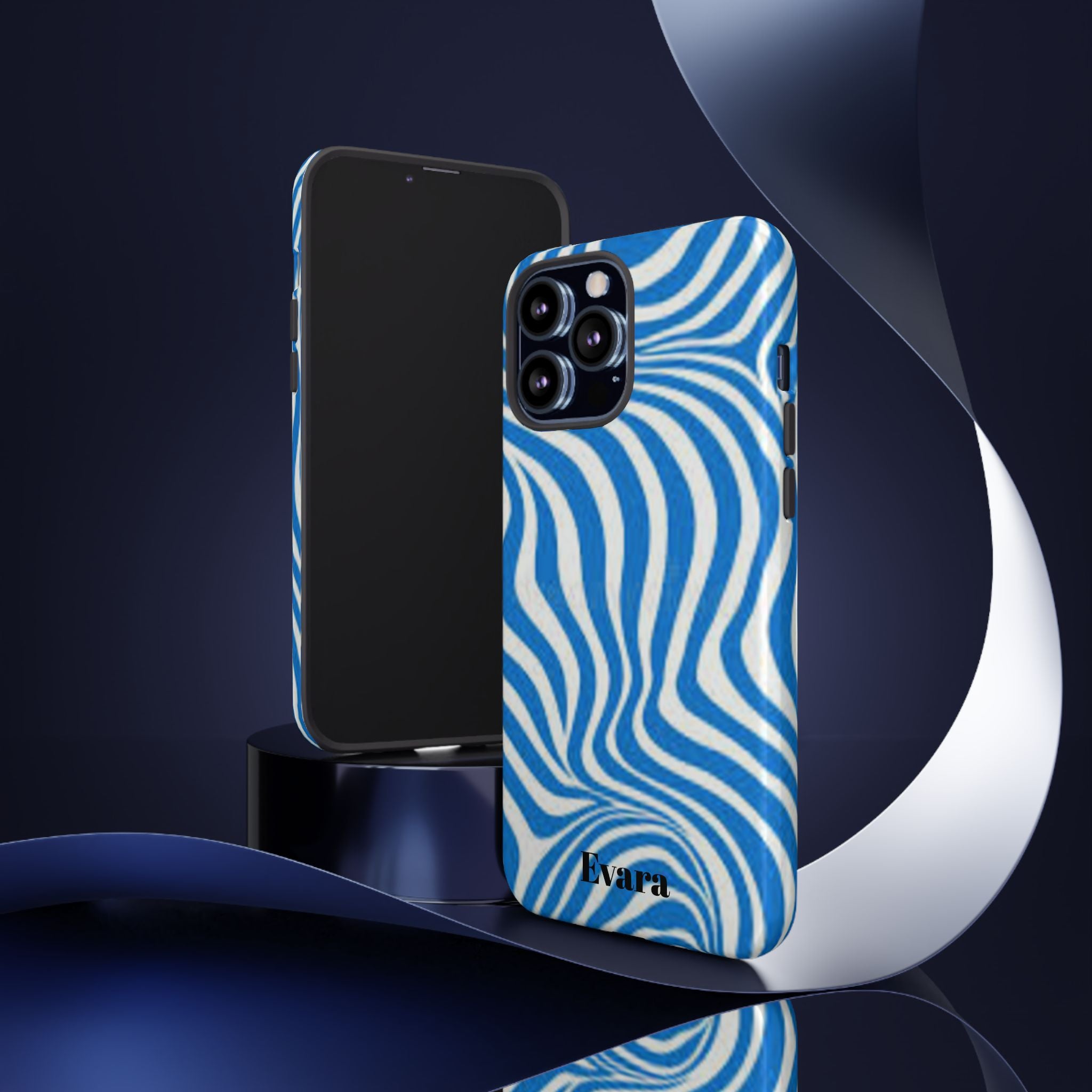 Blue Wavy Zebra Phone Case