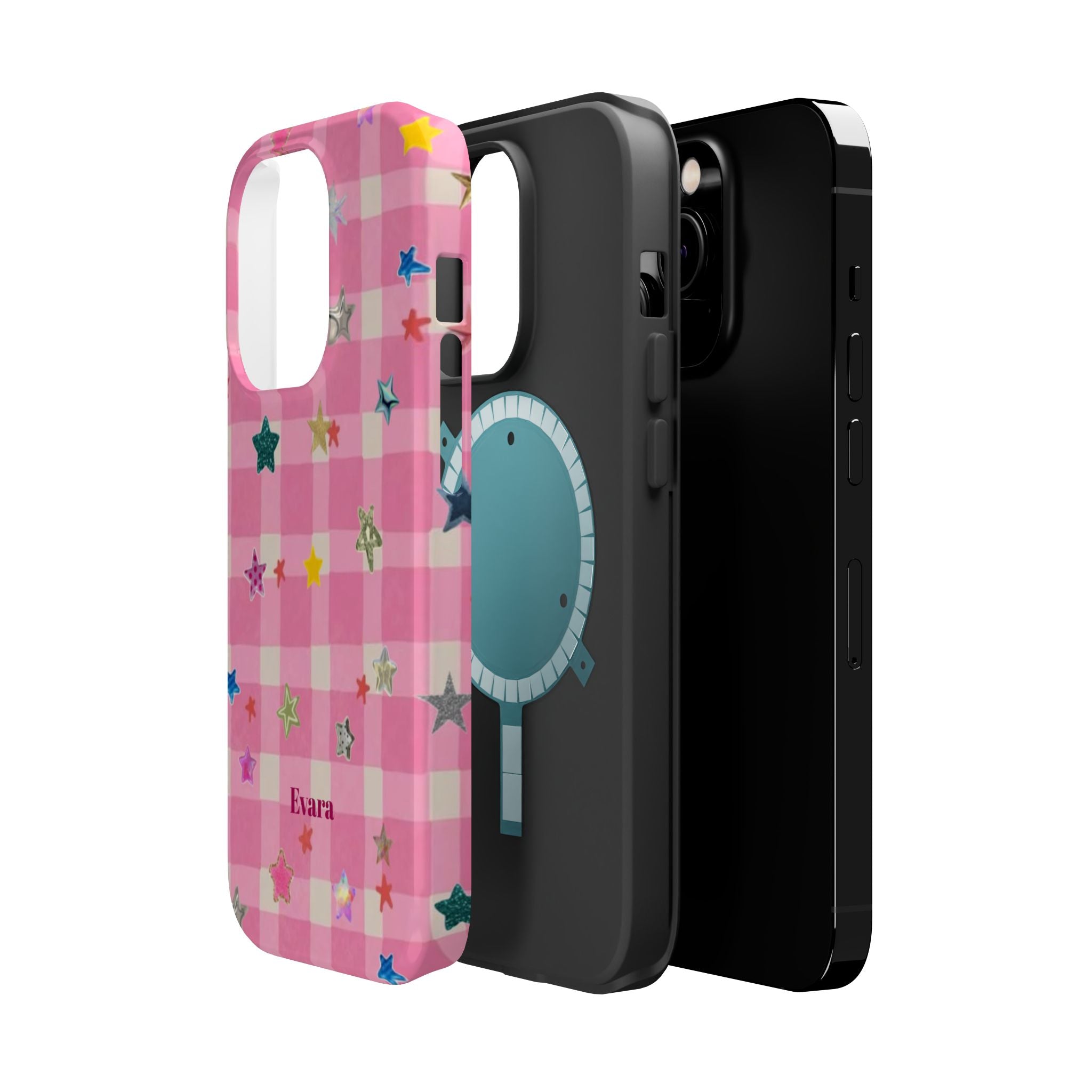 Pink Gingham Star Phone Case- Magsafe