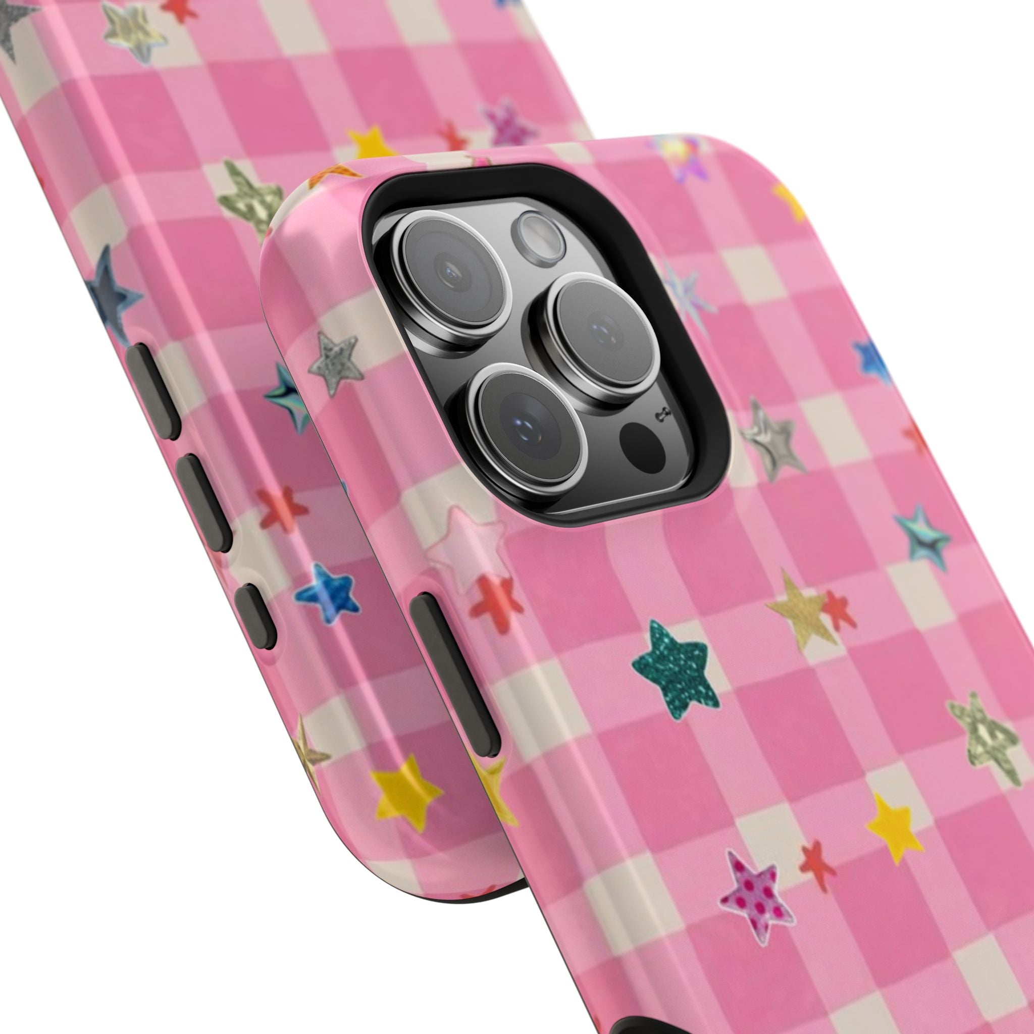 Pink Gingham Star Phone Case- Magsafe