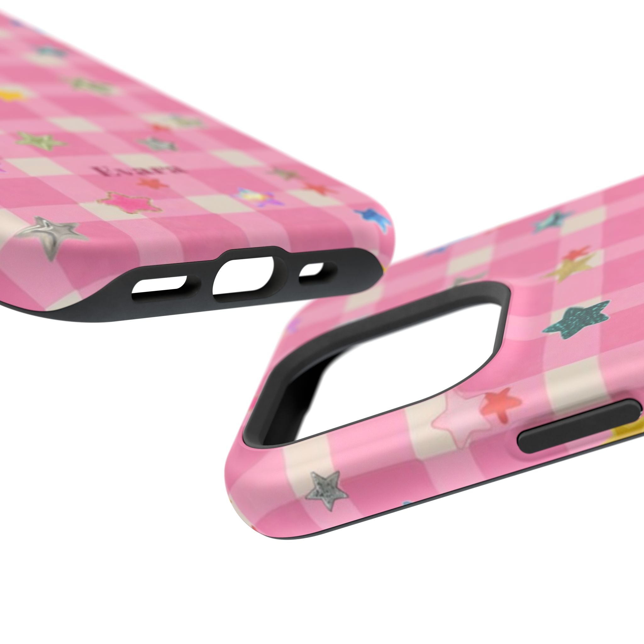 Pink Gingham Star Phone Case- Magsafe