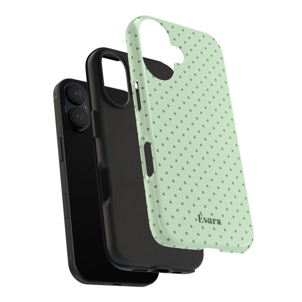 Mint Polka Dot Tough Phone Case — Protective Stylish Phone Cover