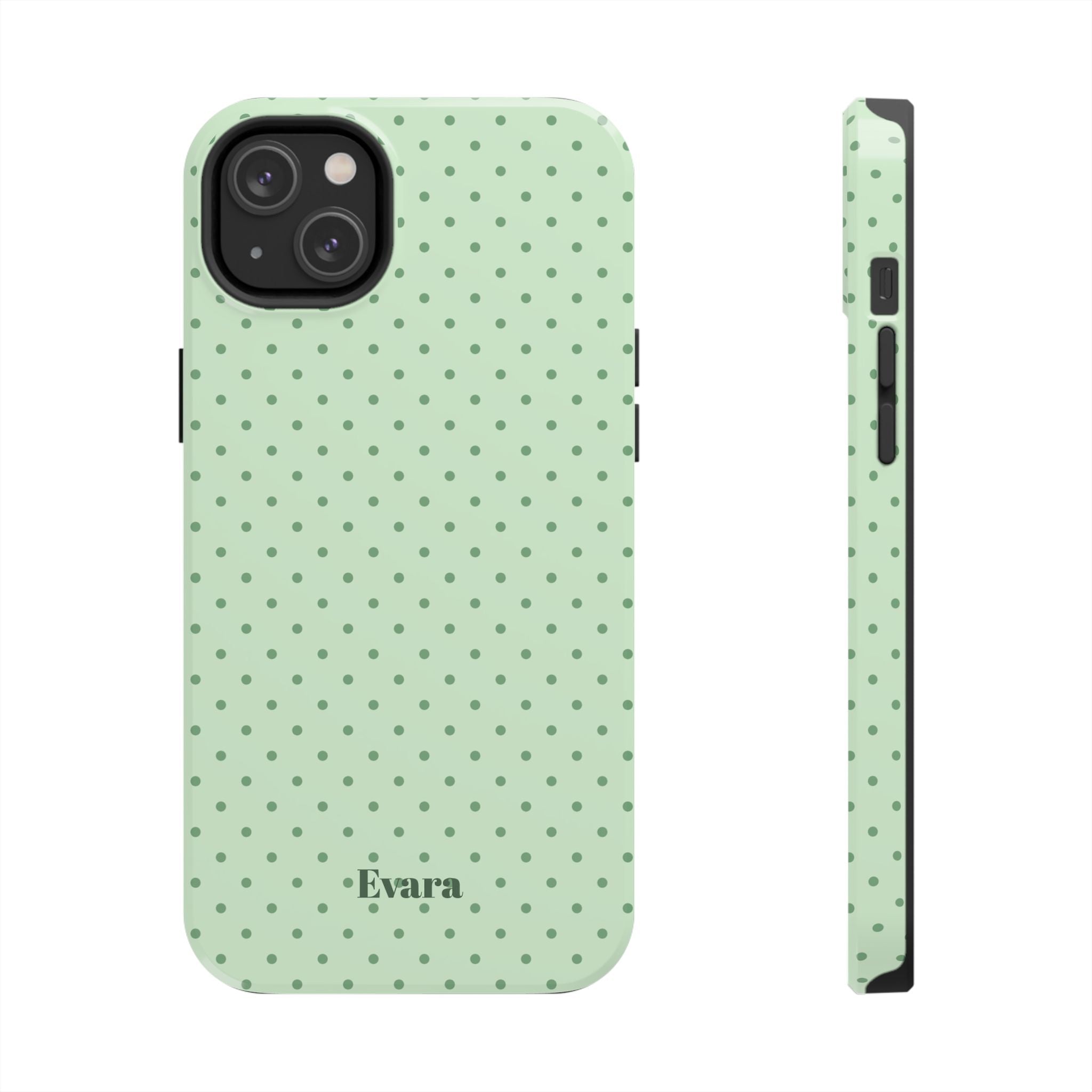 Mint Polka Dot Tough Phone Case — Protective Stylish Phone Cover