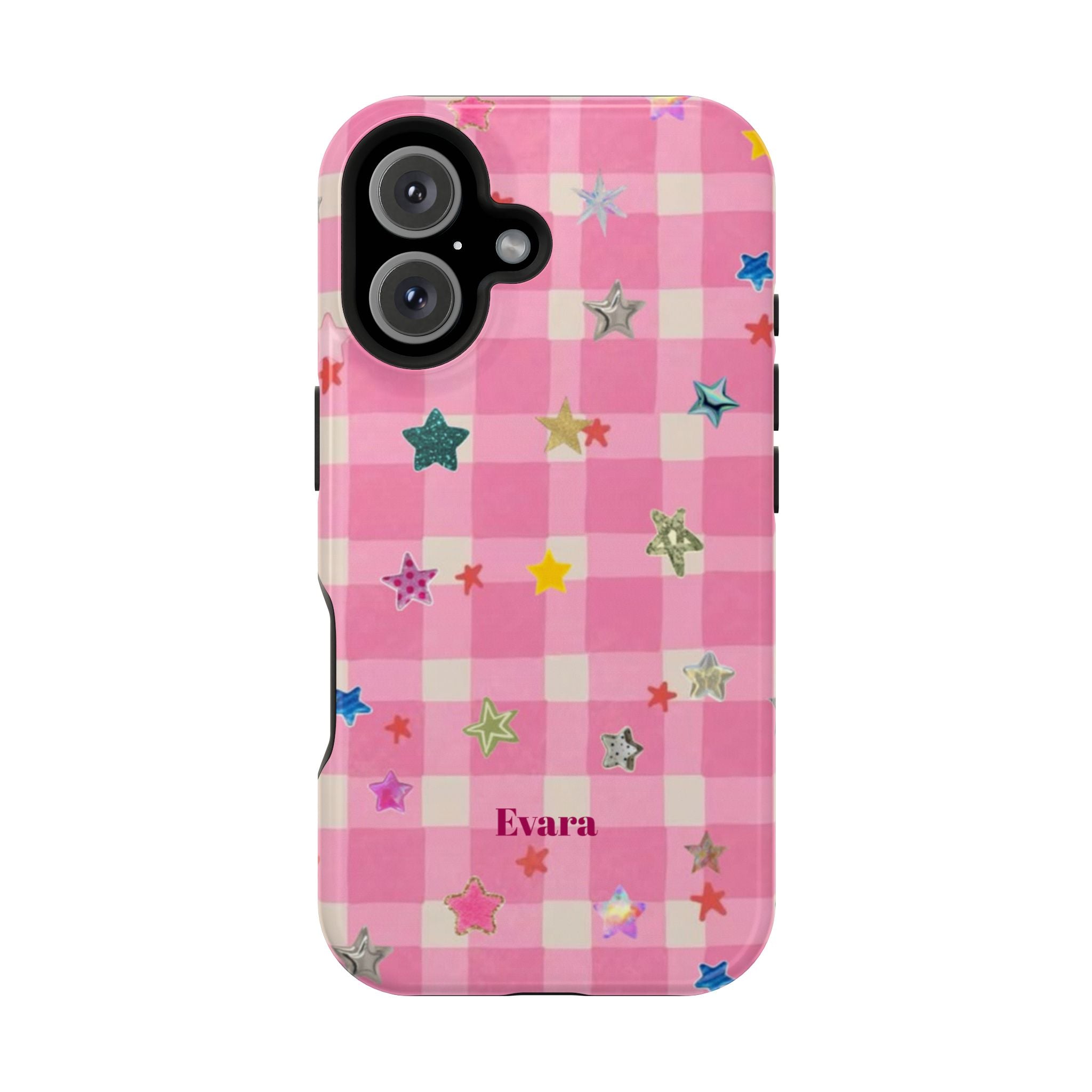 Pink Gingham Star Phone Case- Magsafe