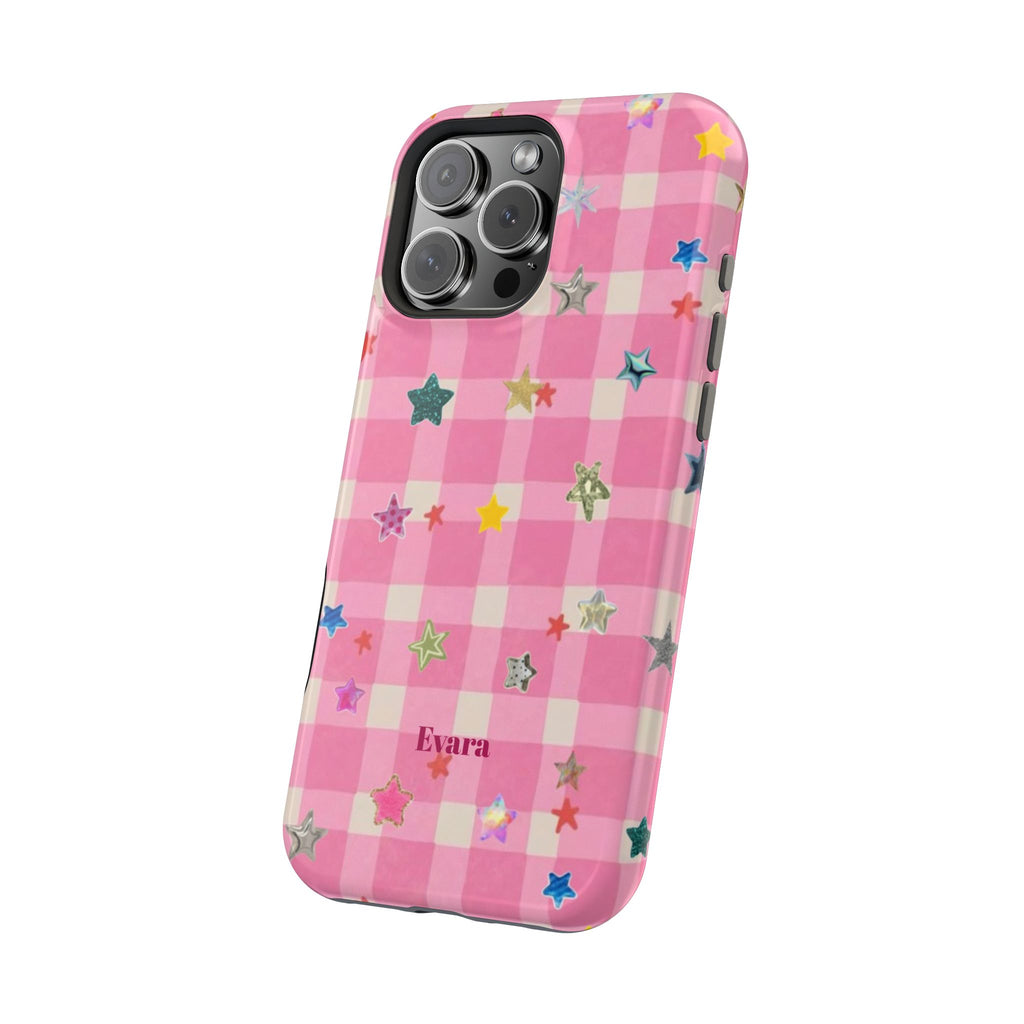 Pink Gingham Star Phone Case- Magsafe