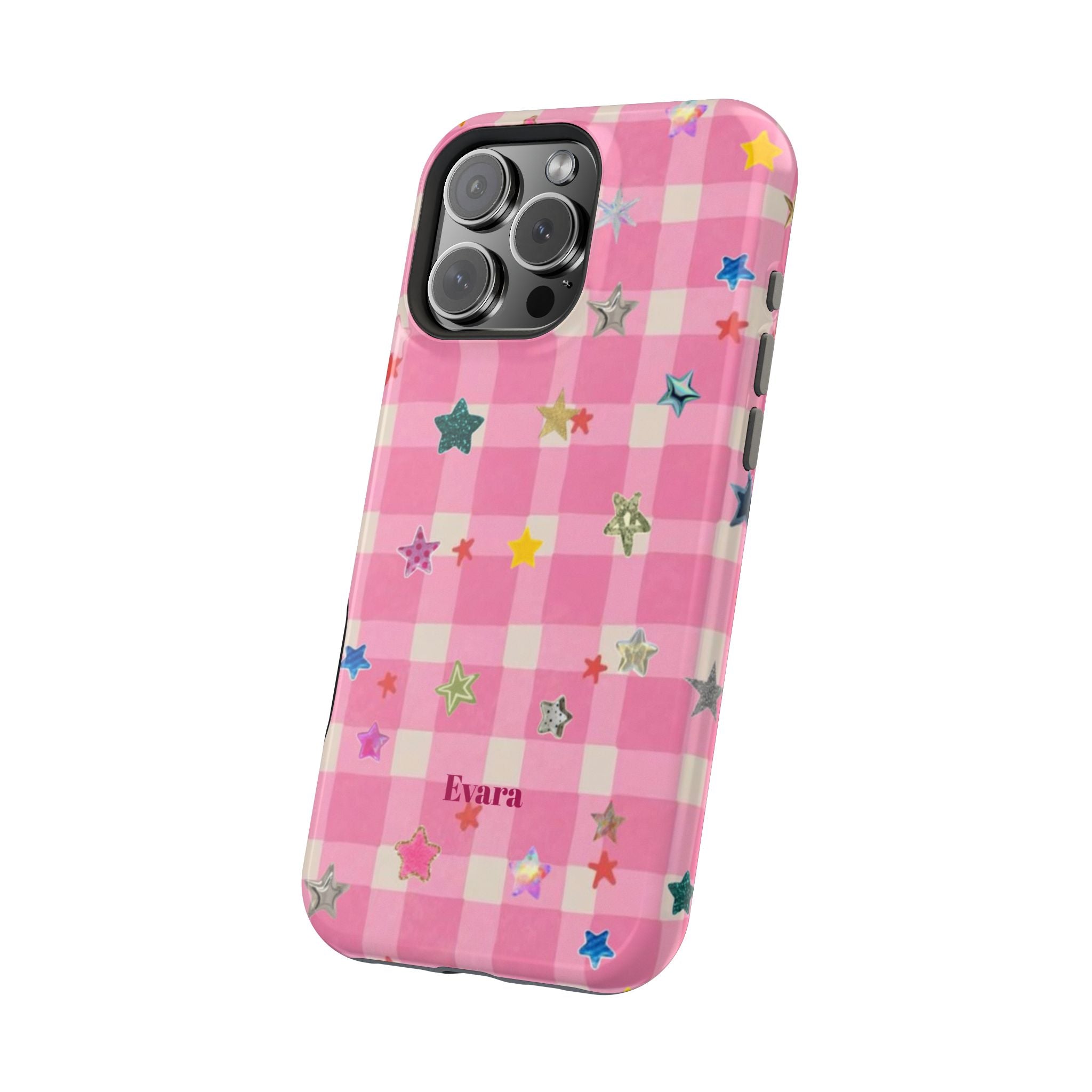 Pink Gingham Star Phone Case- Magsafe