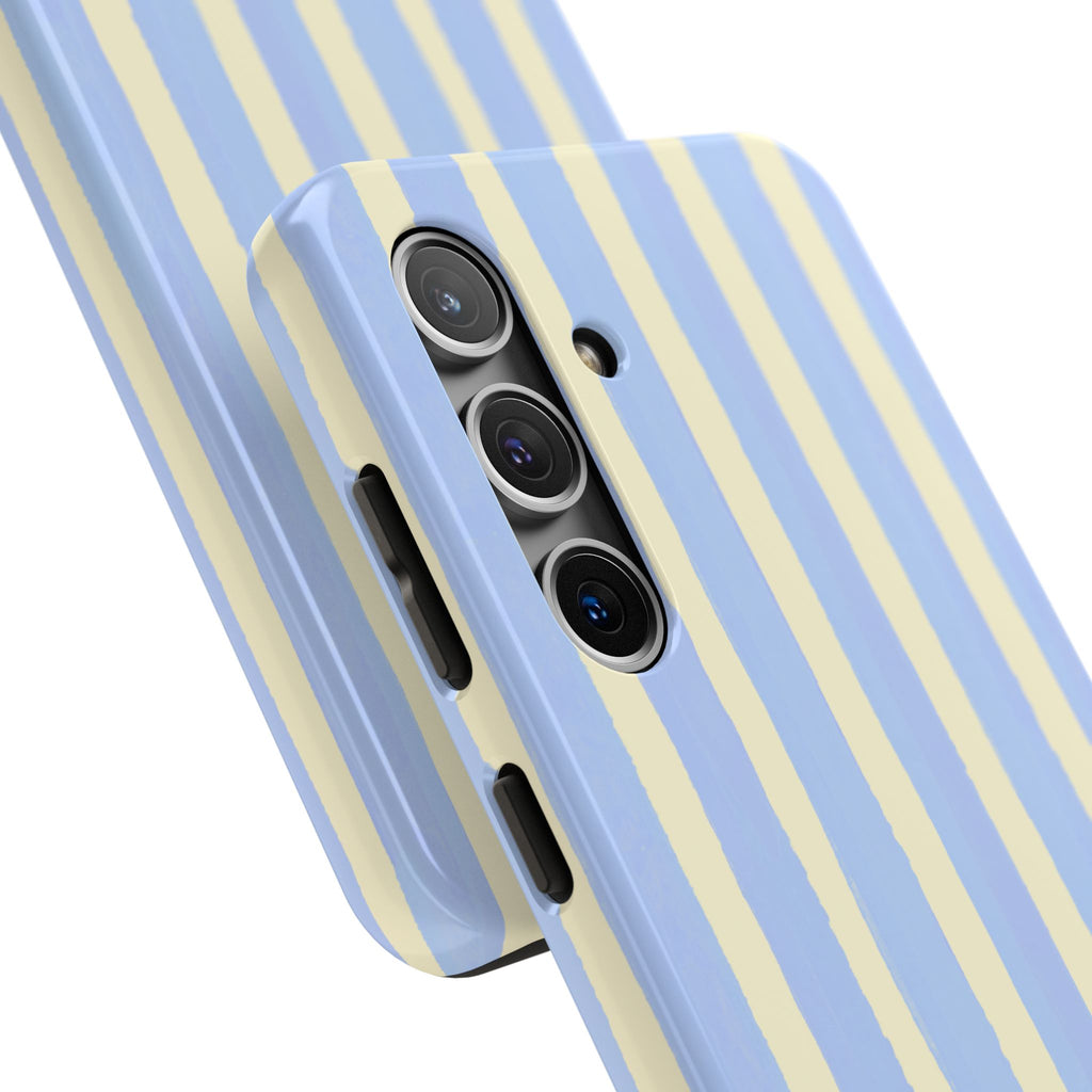 Pastel Blue & Cream Stripe Phone Case