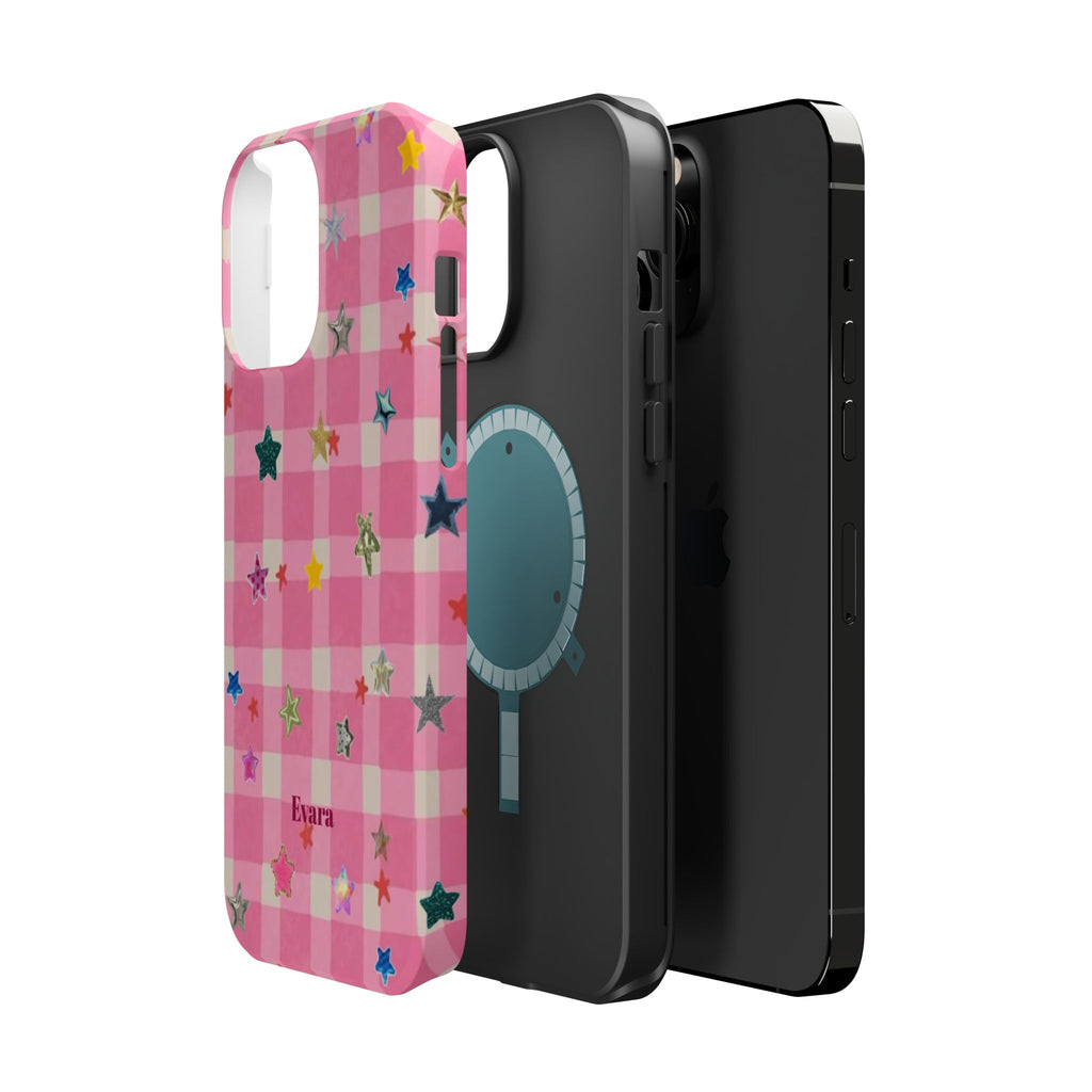 Pink Gingham Star Phone Case- Magsafe